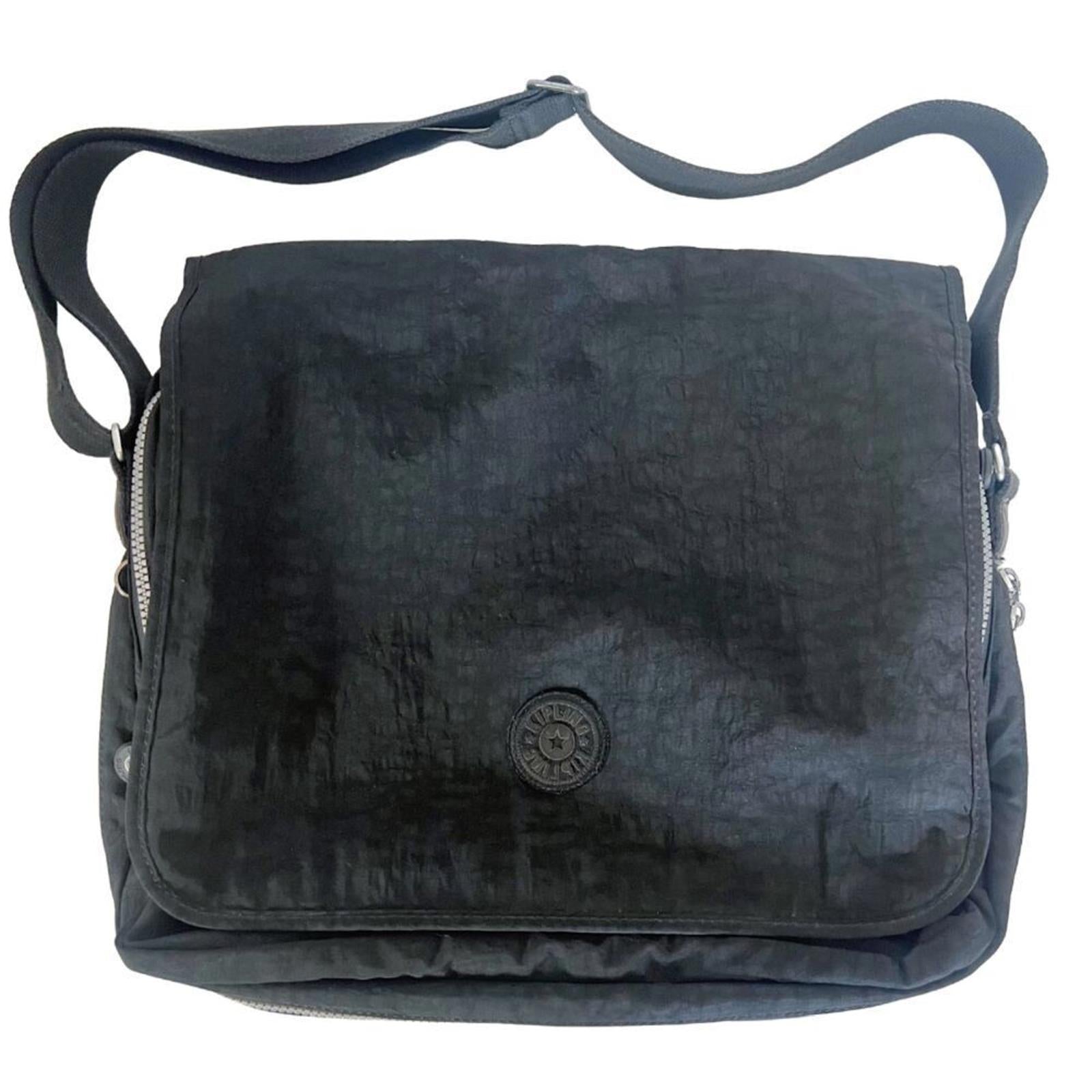 Kipling y2k Vintage Black Nylon Messenger Bag Laptop Bag Travel Bag by Hot Girl Secondhand