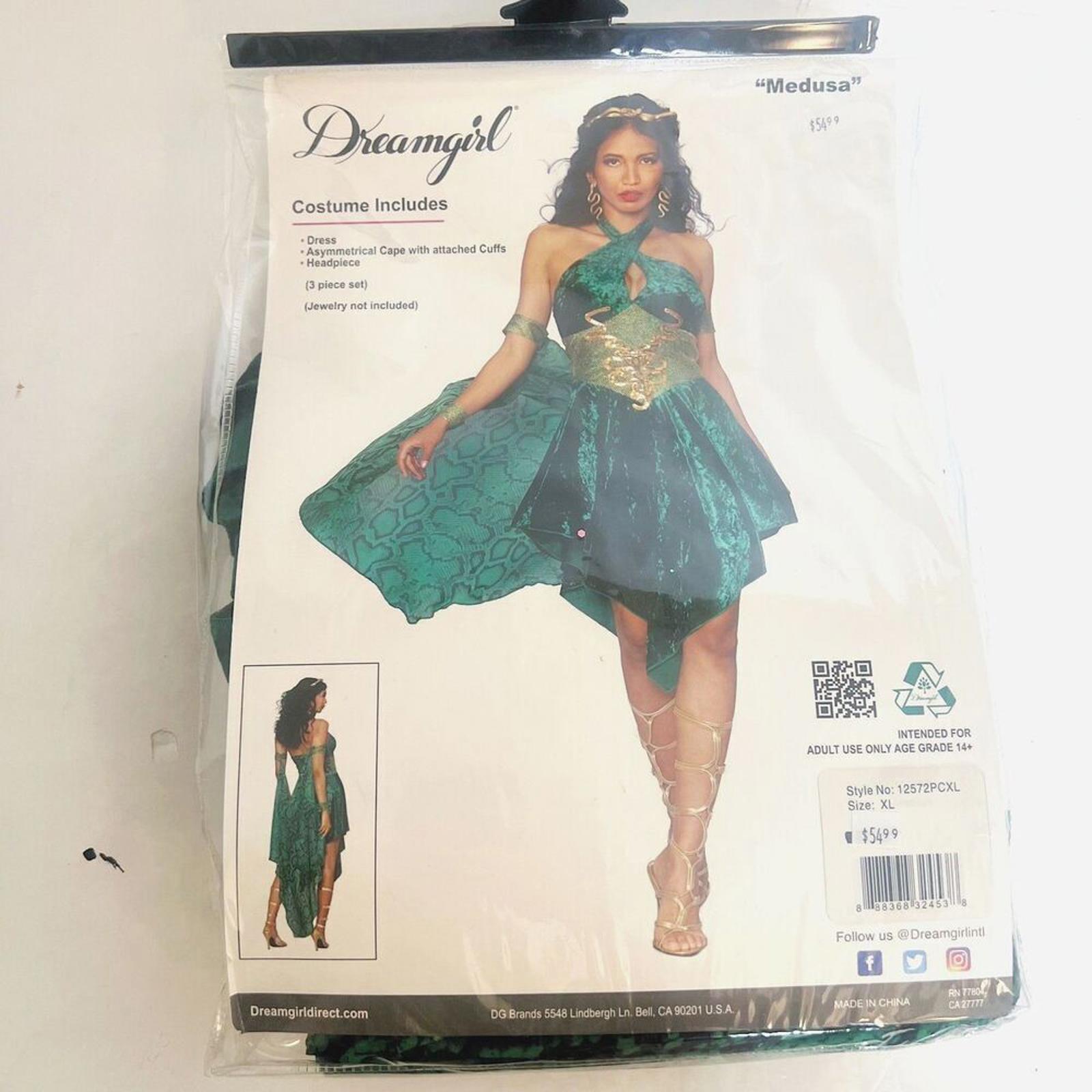 NWT Medusa Adult Women Halloween Costume Dreamgirl Green Velvet Size X by Hot Girl Secondhand