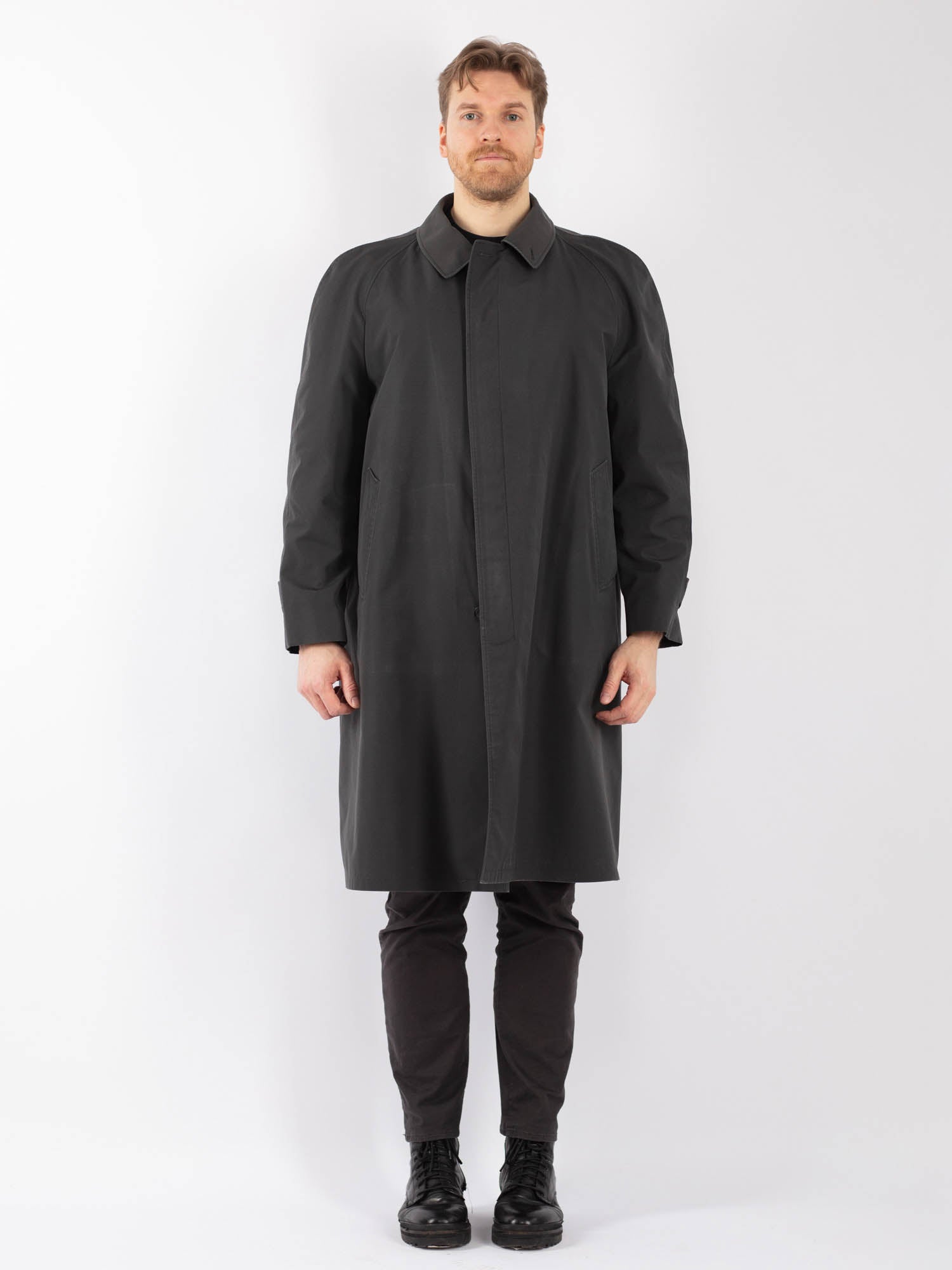 Vintage 70's Men Mac Coat in Gray by Northern Grip