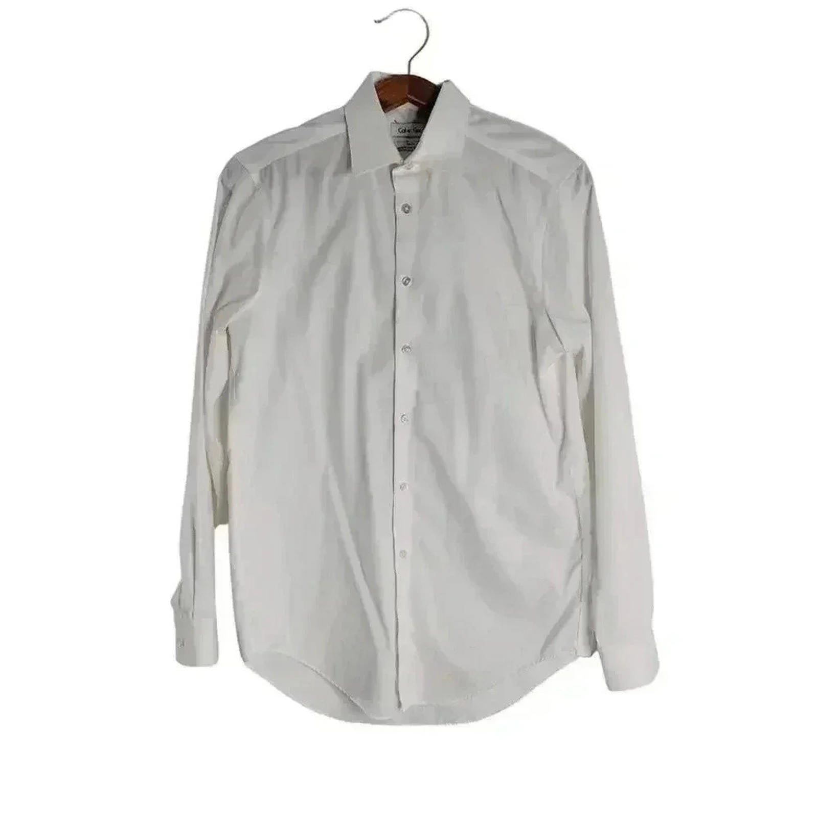 Calvin Klein White Button Up Long Sleeve Shirt Business Casual Office by Hot Girl Secondhand