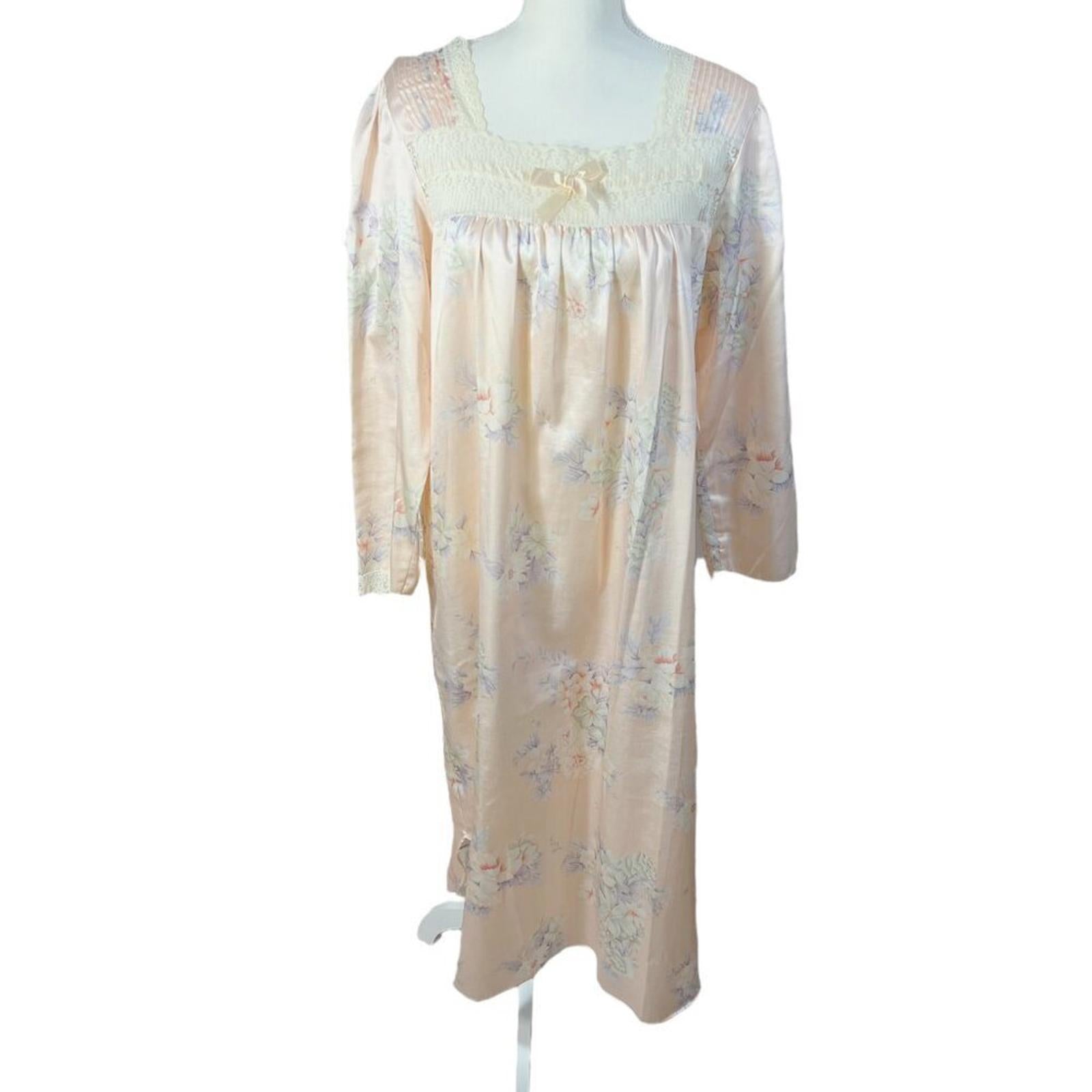 Vintage Barbizon Pink Satin Nightgown Lace Trim Bow Coquette 1980s Siz by Hot Girl Secondhand