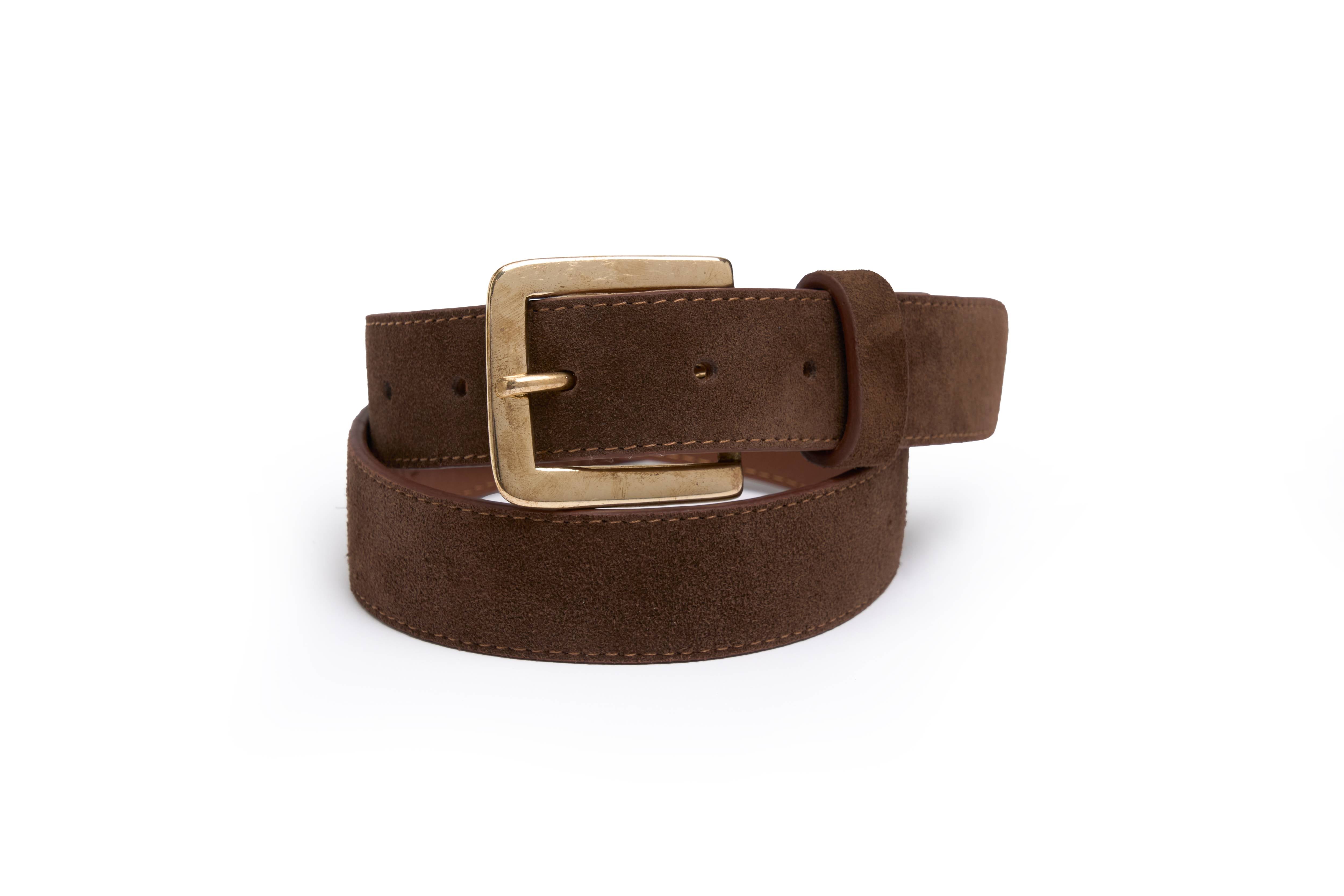 Suede Belt in Chocolate by Belmont GB