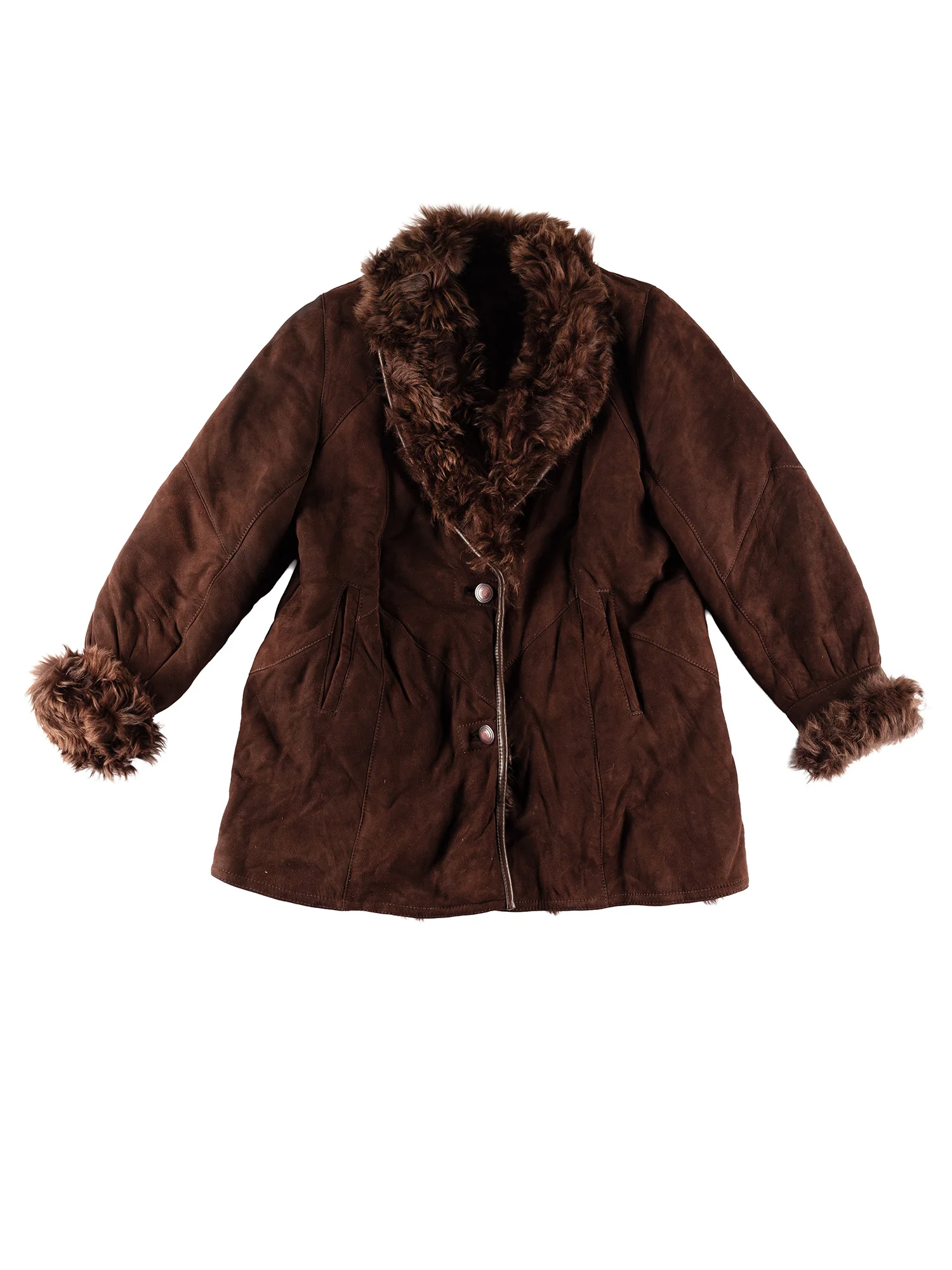 Vintage 70's Women Penny Lane Sheepskin Coat in Brown by Northern Grip