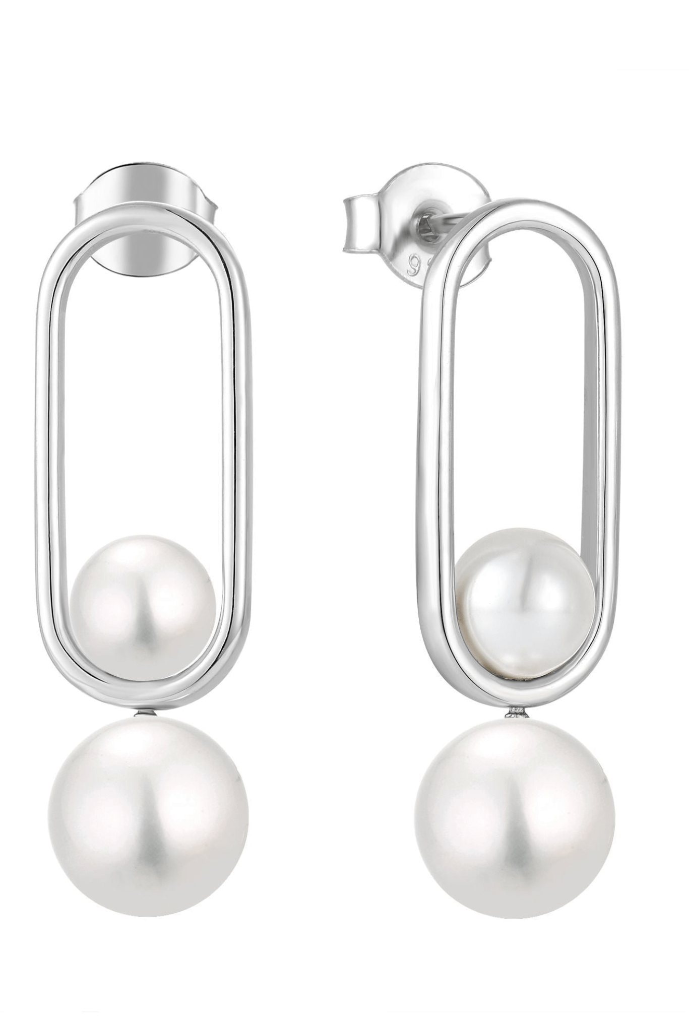 Waterproof Pearl Drop Earrings Sterling Silver by Akalia