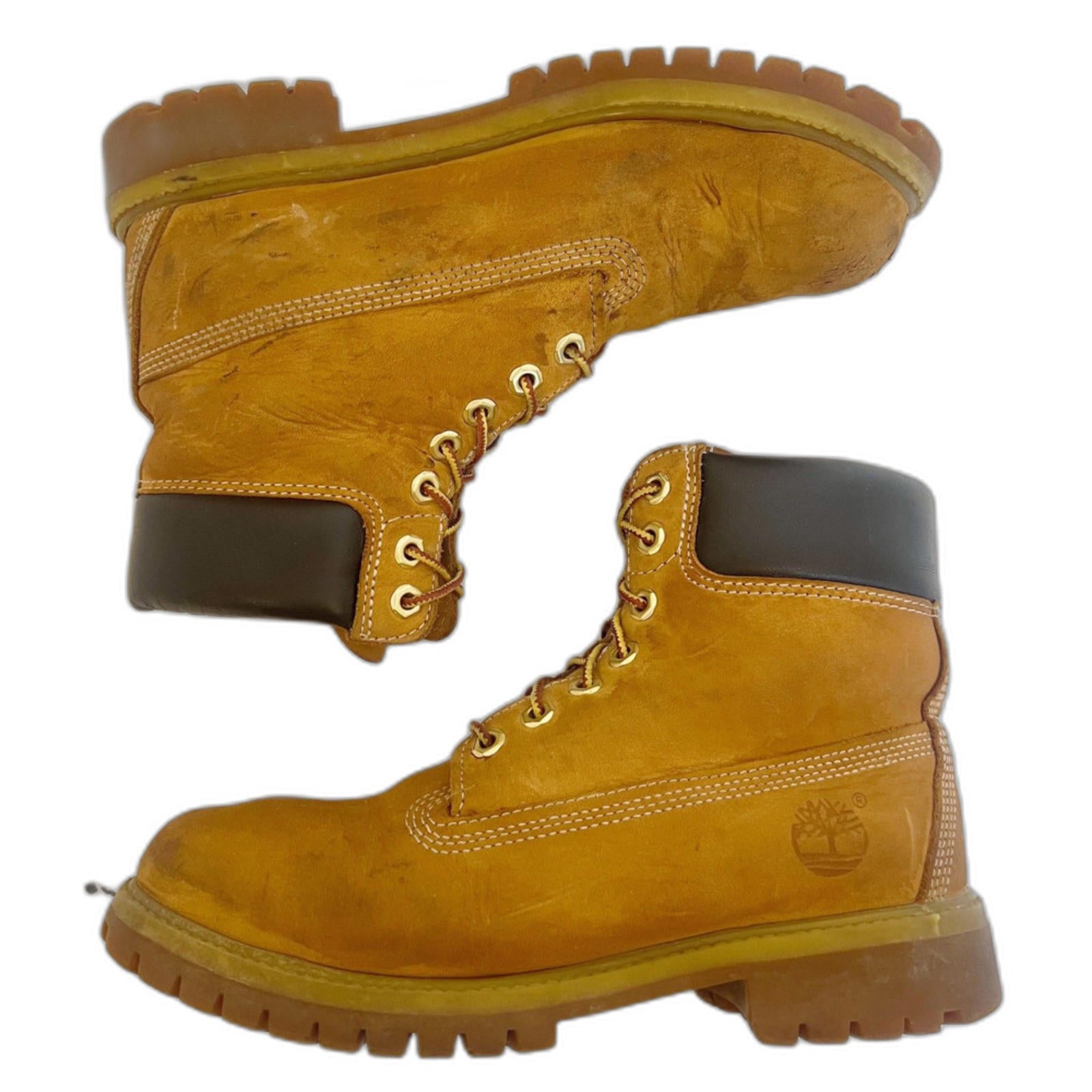 Timberland Premium Women's Lace Up Boots Tan Leather Wheat Nuback Size by Hot Girl Secondhand