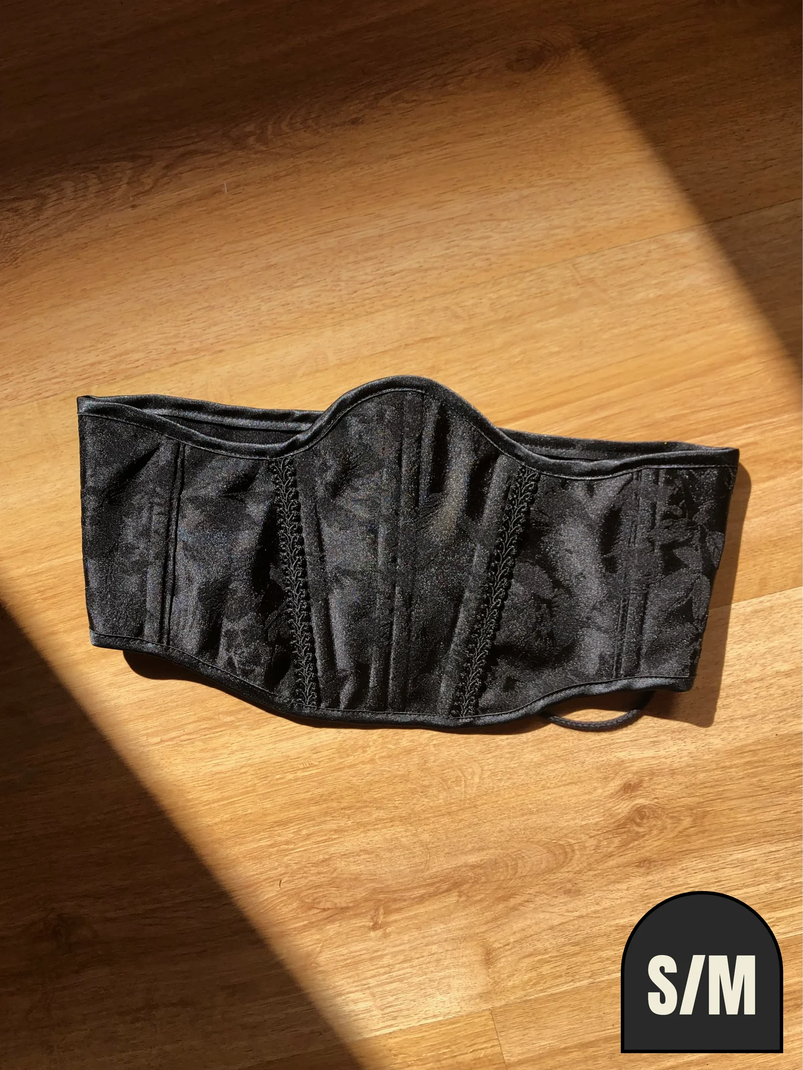 Black Jacquard Corset by Emjota Studio