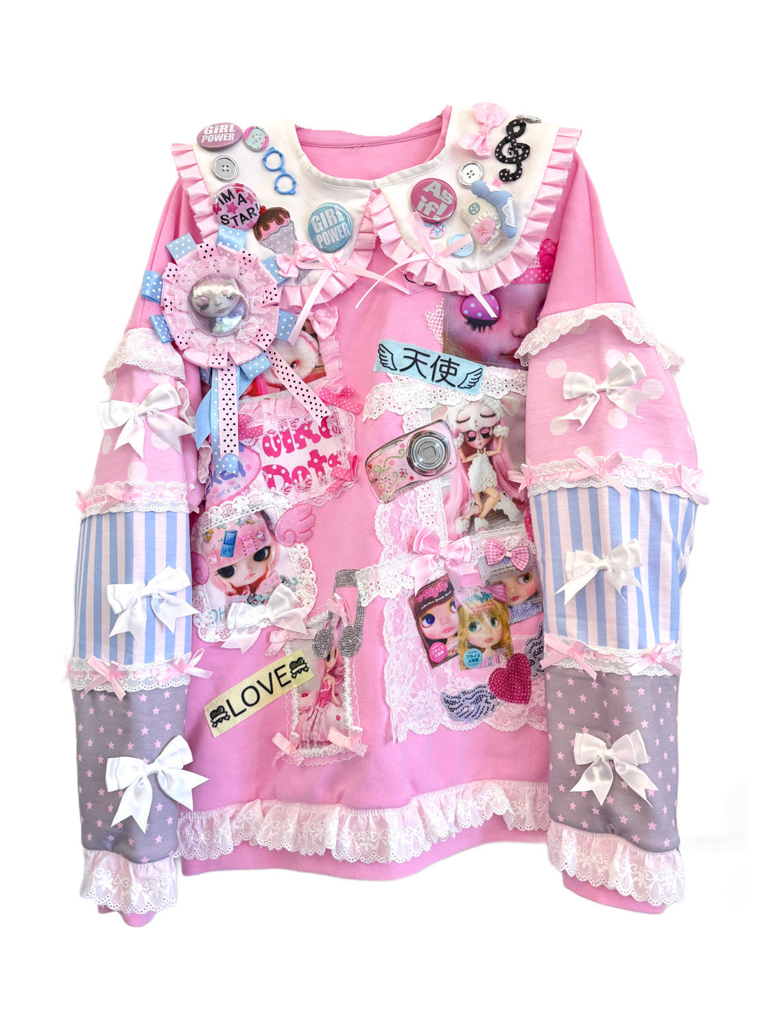 Kawaii Doll Collar Sweatshirt - Red Devil by Land Decora