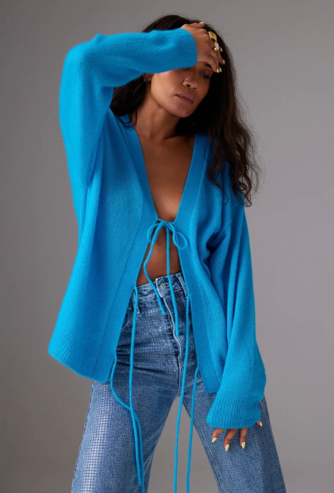 Amara Luz Tie Front Cardi in Pisces by Sierra Deene