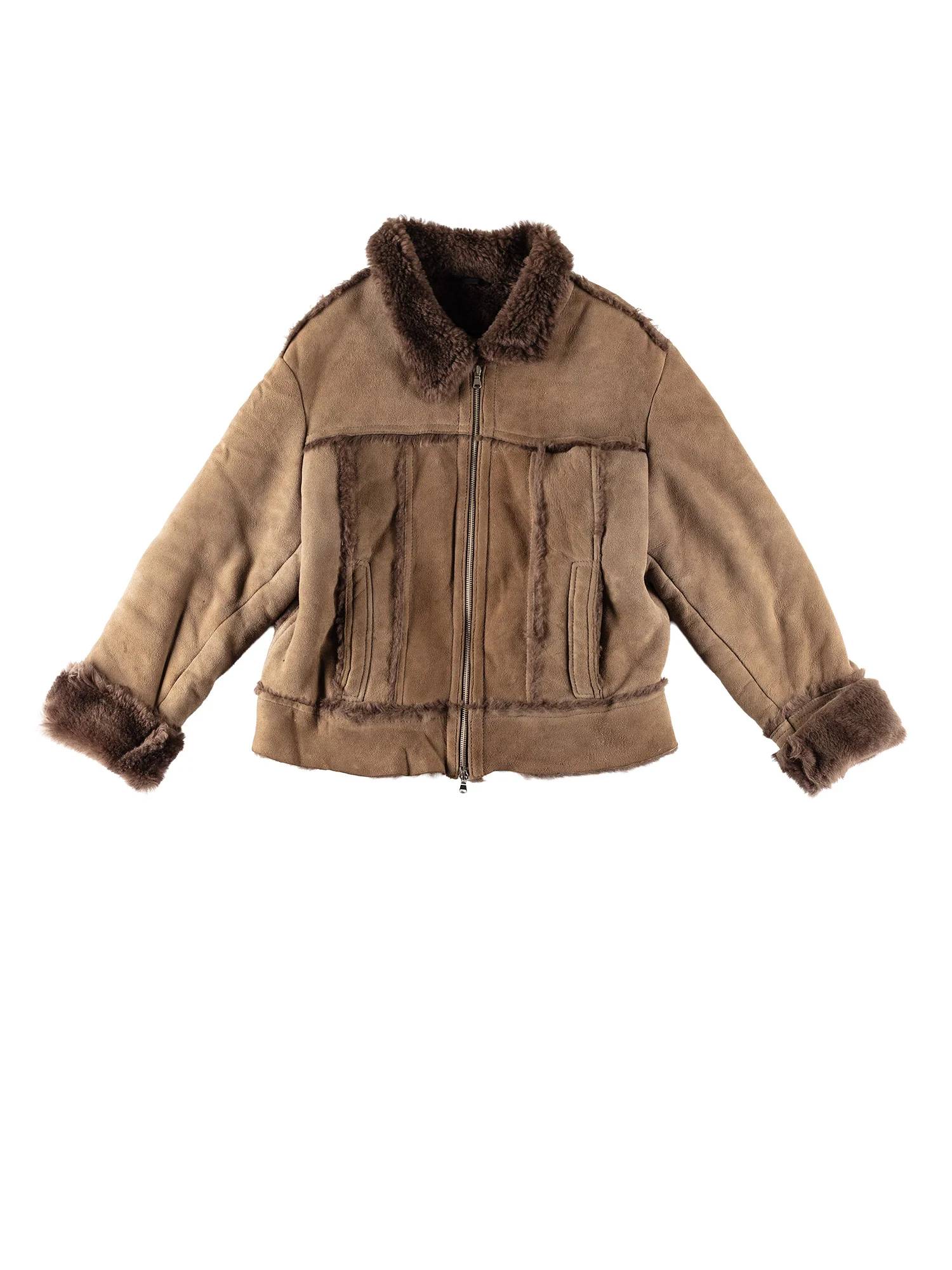 Vintage 70's Women Sheepskin Jacket in Brown by Northern Grip