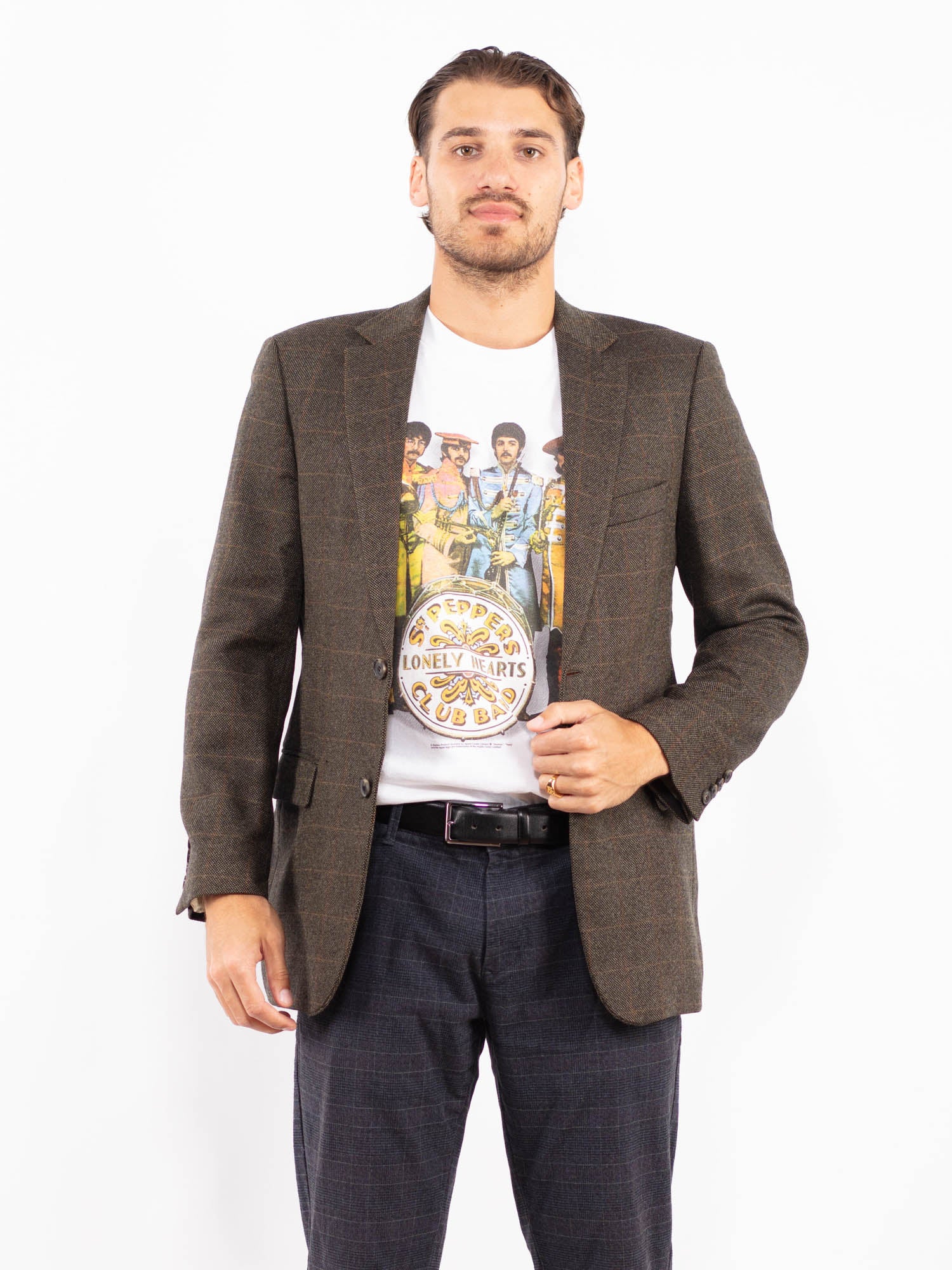 Vintage 90's Men Hugo Boss Wool Blazer Jacket in Brown by Northern Grip