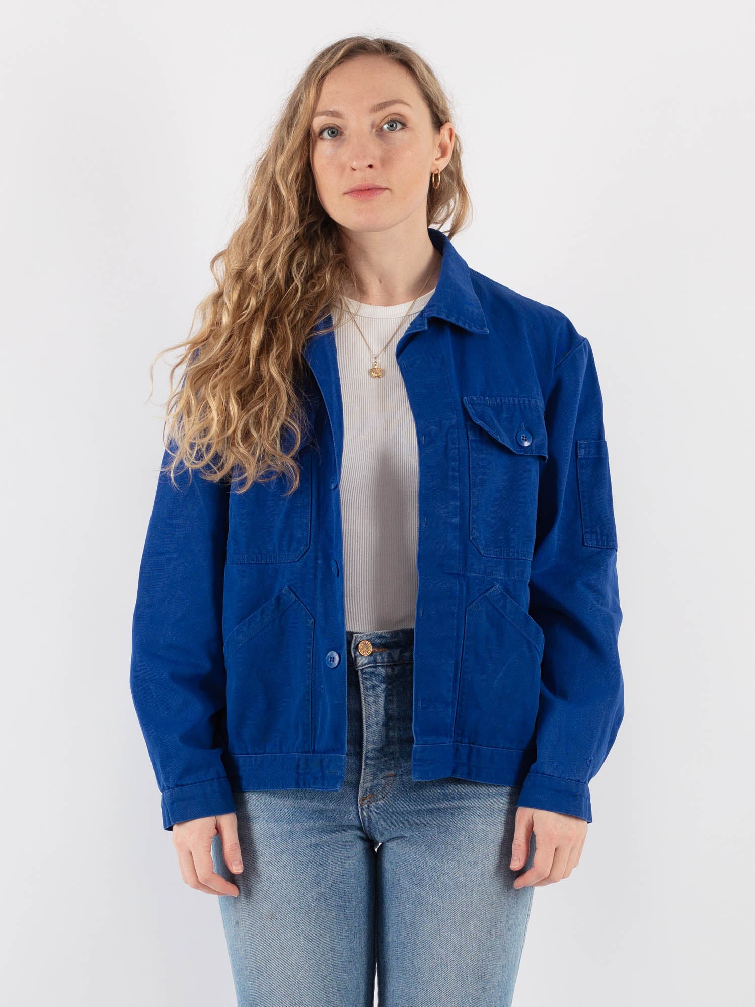 Vintage 70's Women Sanfor Work Jacket in Blue by Northern Grip