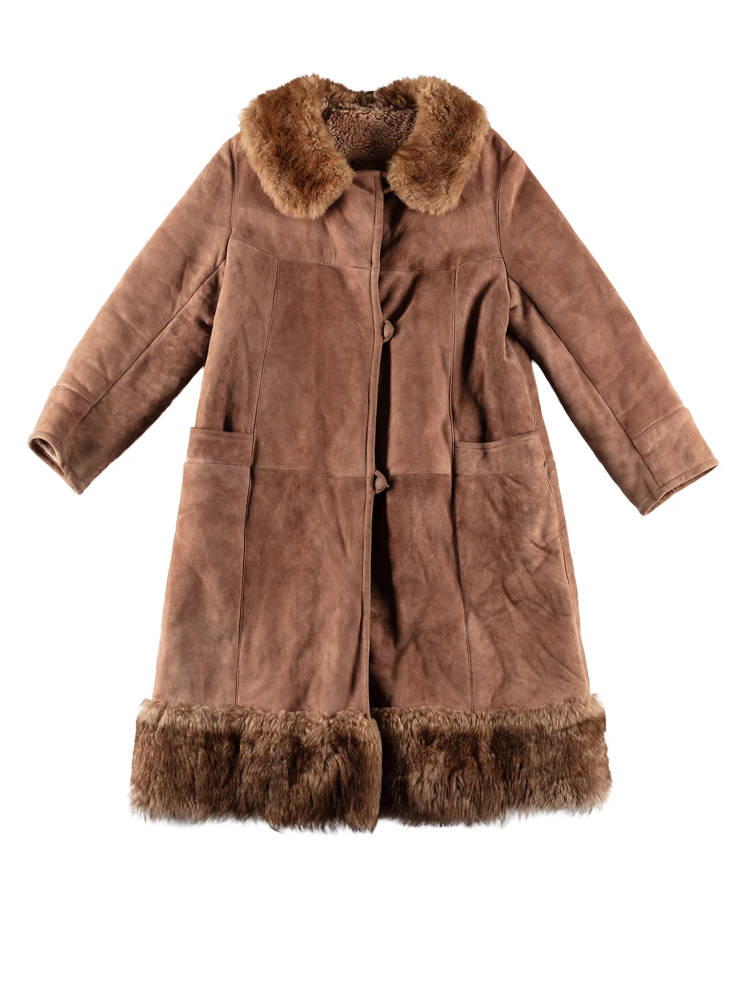 Vintage 80's Women Penny Lane Sheepskin Coat in Brown by Northern Grip