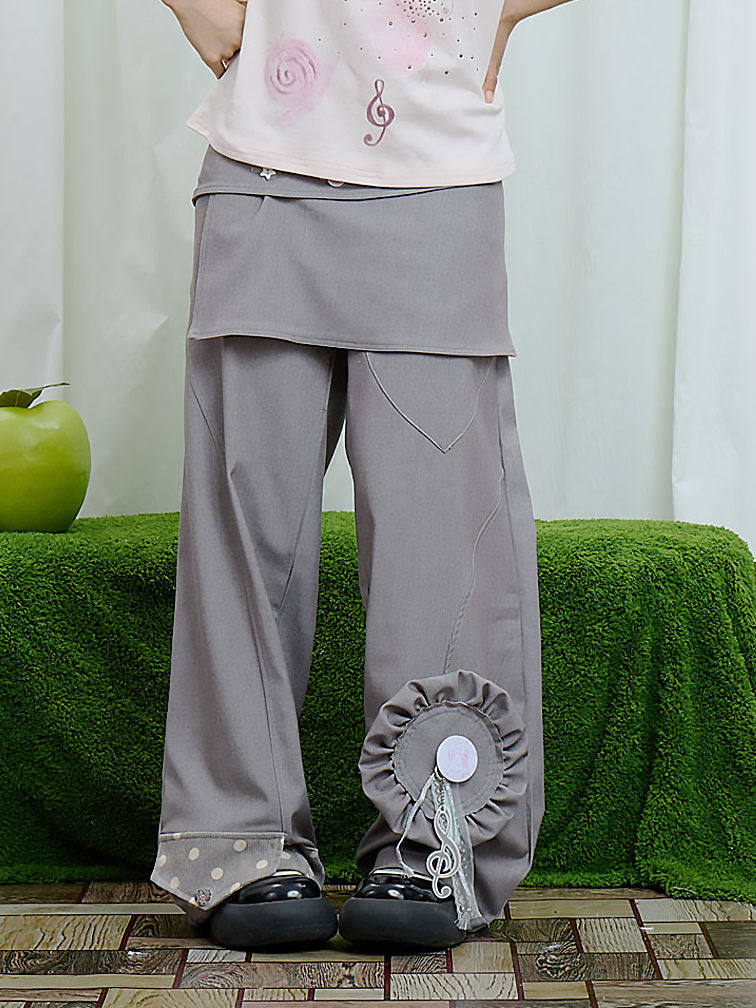 Music Note Wide Leg Pants - Moon Meadow by Land Decora