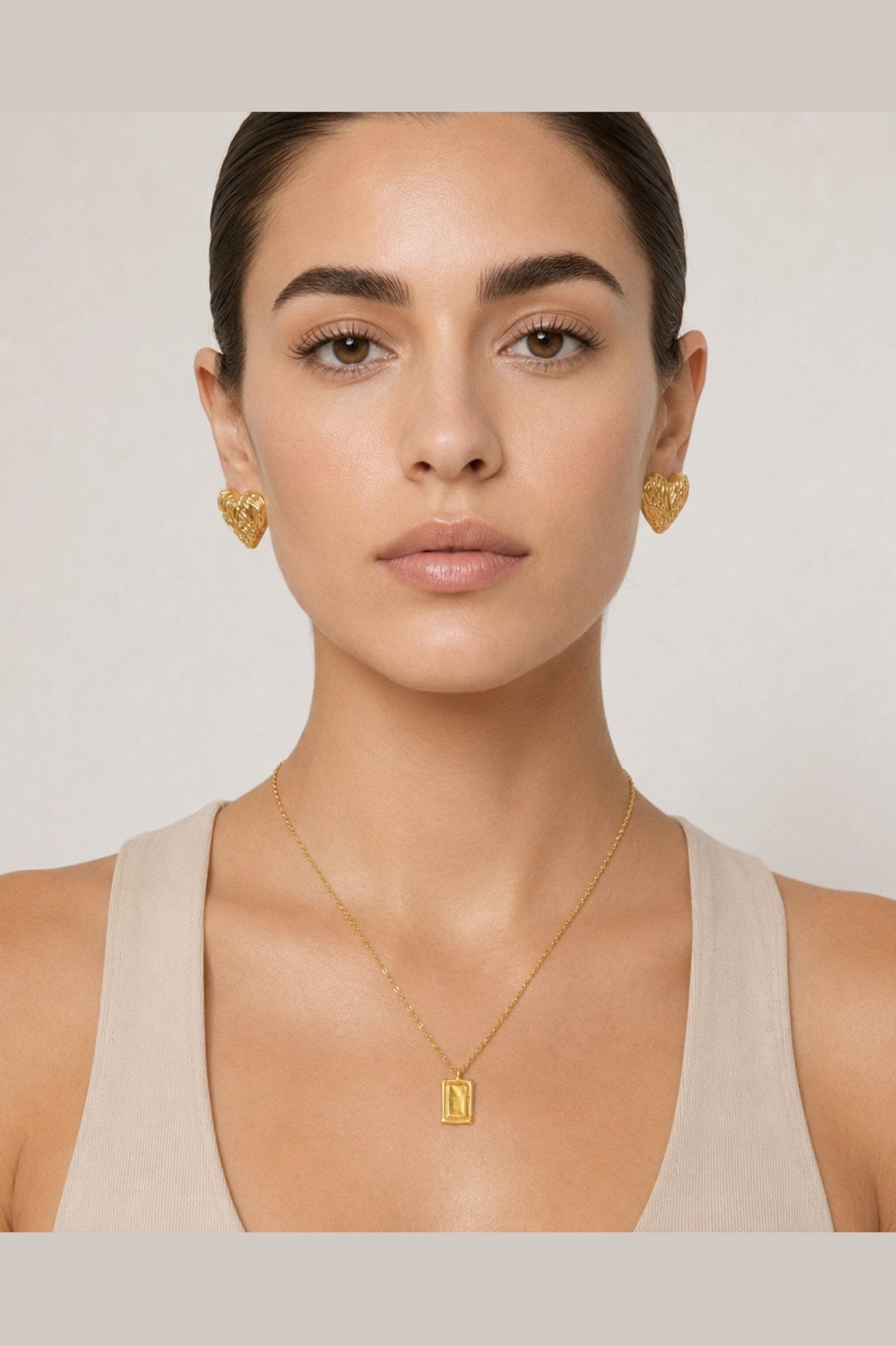 Soleil Waterproof Textured Medallion Necklace by Akalia