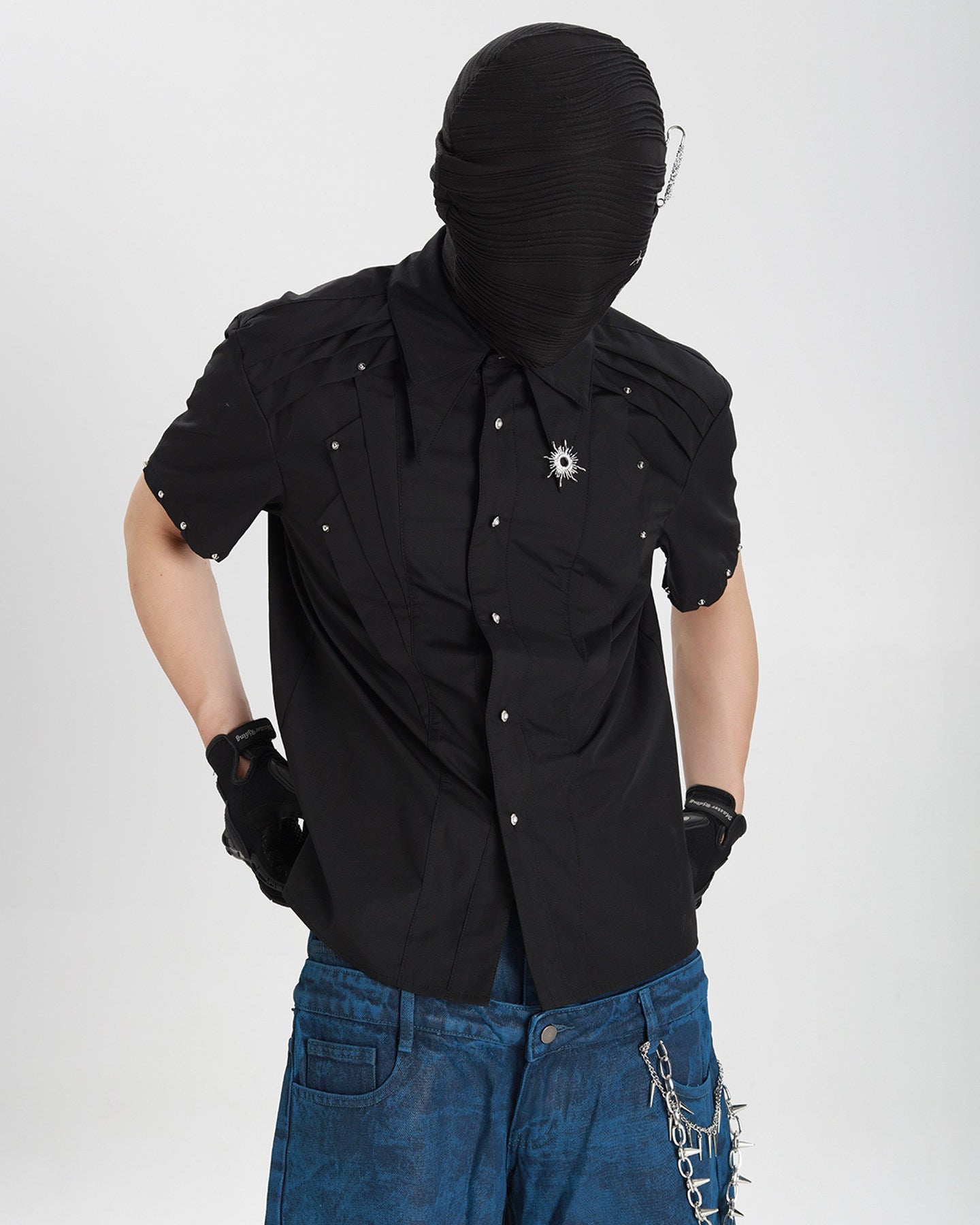 Deconstructed Rivet Detail Shirt by OFFCULTURE