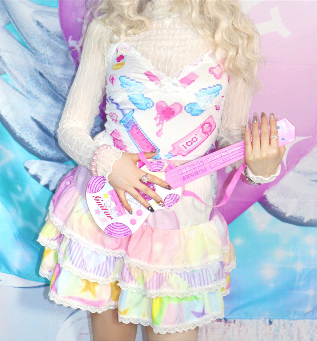 Decora Fashion Leerroo Sweetheart Ballet Skirt - Tiered Skirt for Playful Harajuku Style by Land Decora