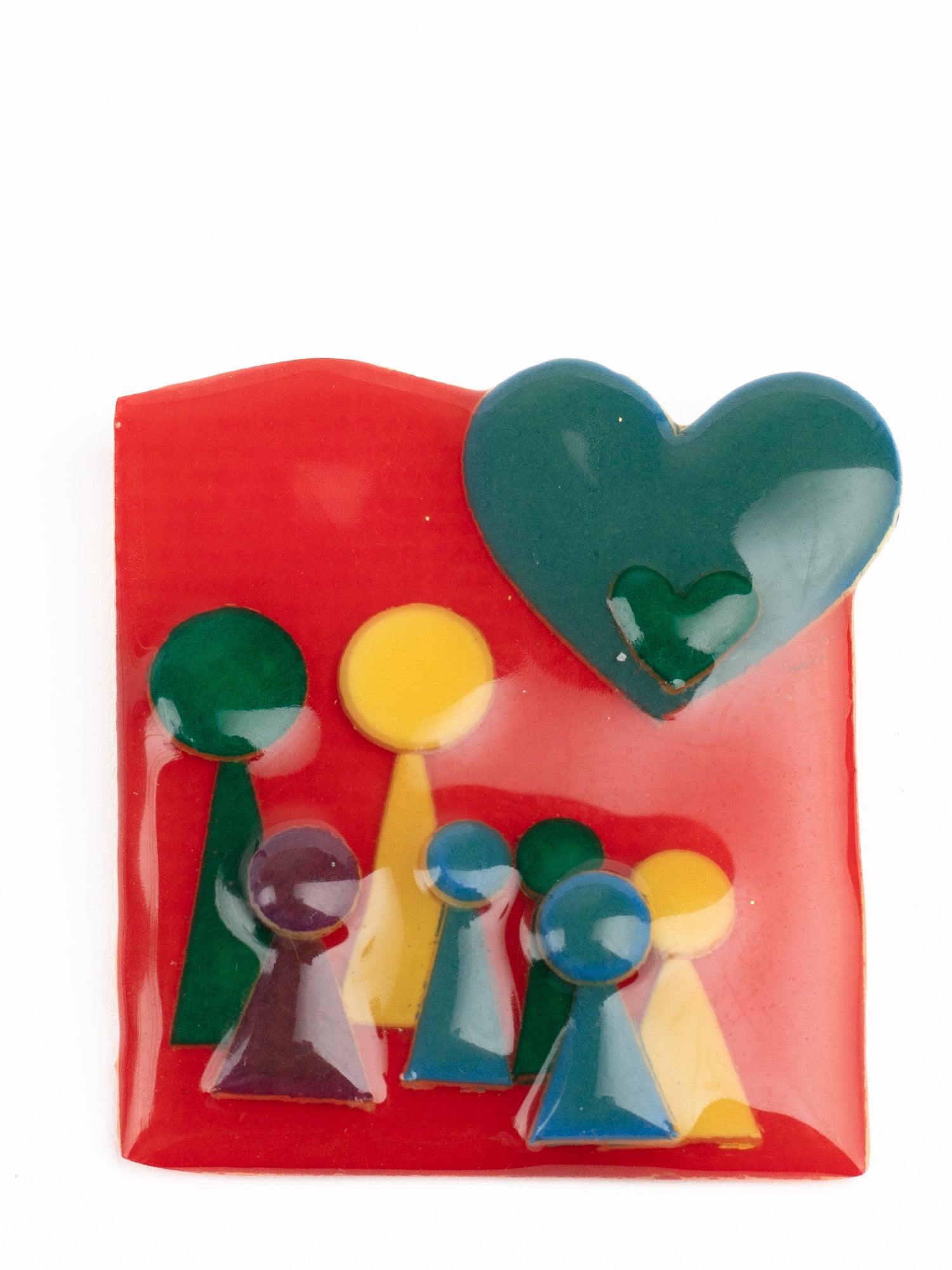 Vintage 90s Lucinda People Pins Brooch – Handmade Resin Family Heart Pin by Northern Grip