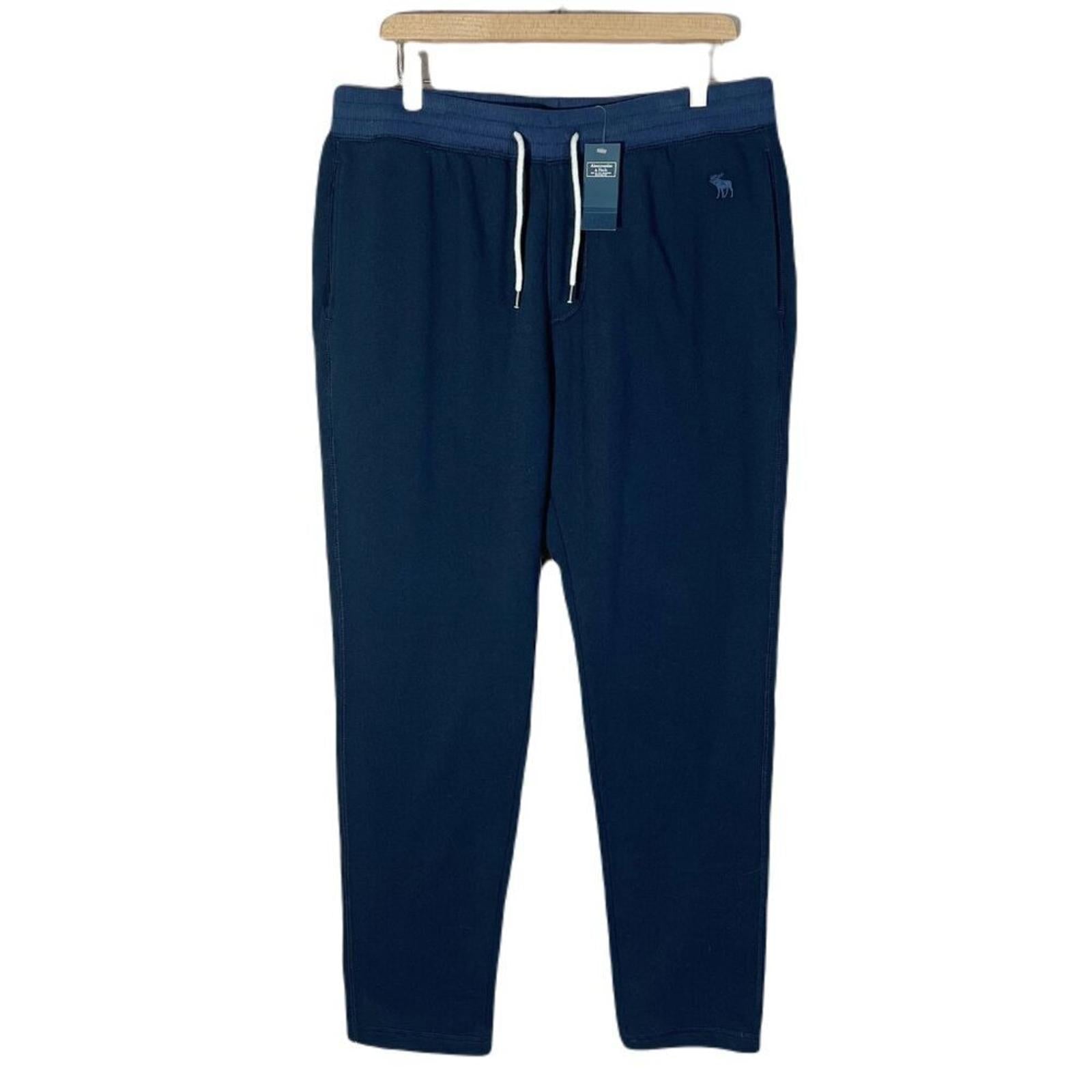 NWT Men's Abercrombie & Fitch Navy Blue Fleece Lined Joggers Size XL by Hot Girl Secondhand