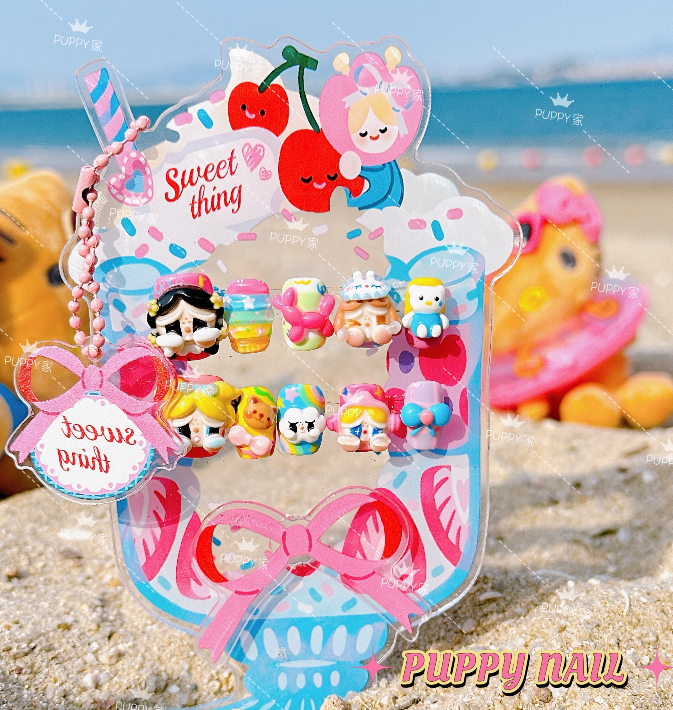 Puppy Crying Doll Ice Cream 3D Wearable Nail Art | Cute Cartoon Dopami by Land Decora