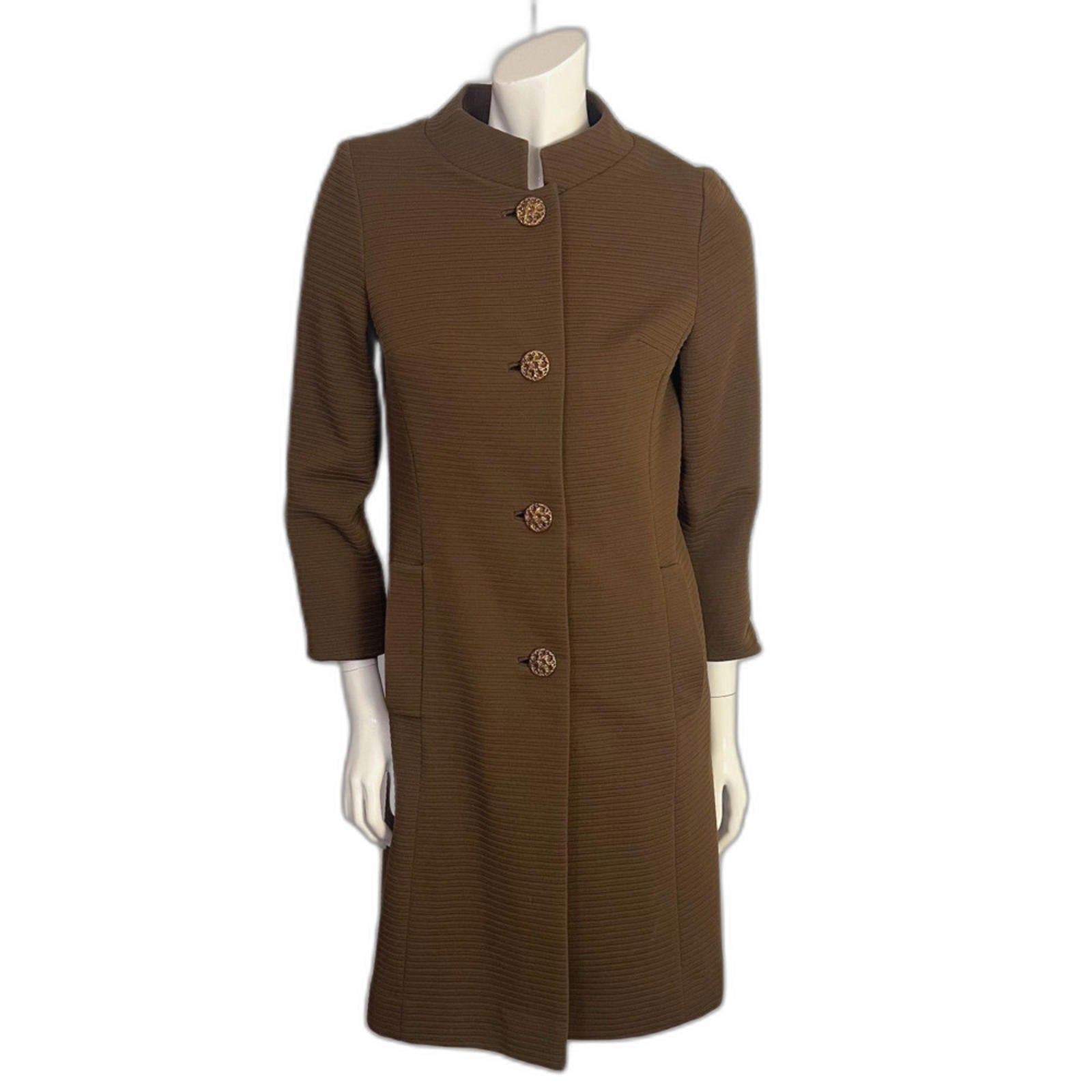 Vintage 1960s Gano Downs Denver Brown Ribbed Jacket Old Money Coat Siz by Hot Girl Secondhand