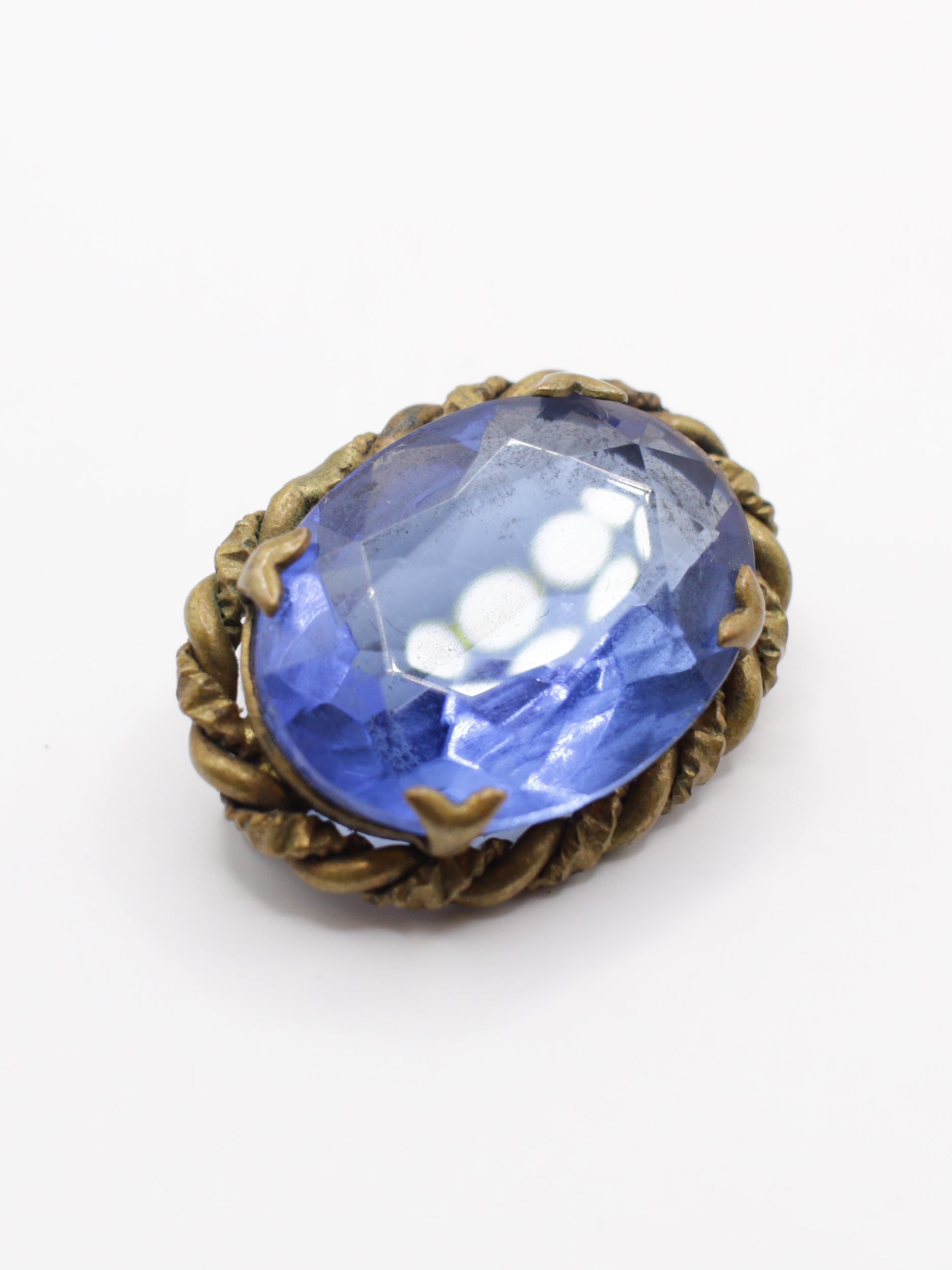 Vintage 30's Blue Glass Brooch by Northern Grip