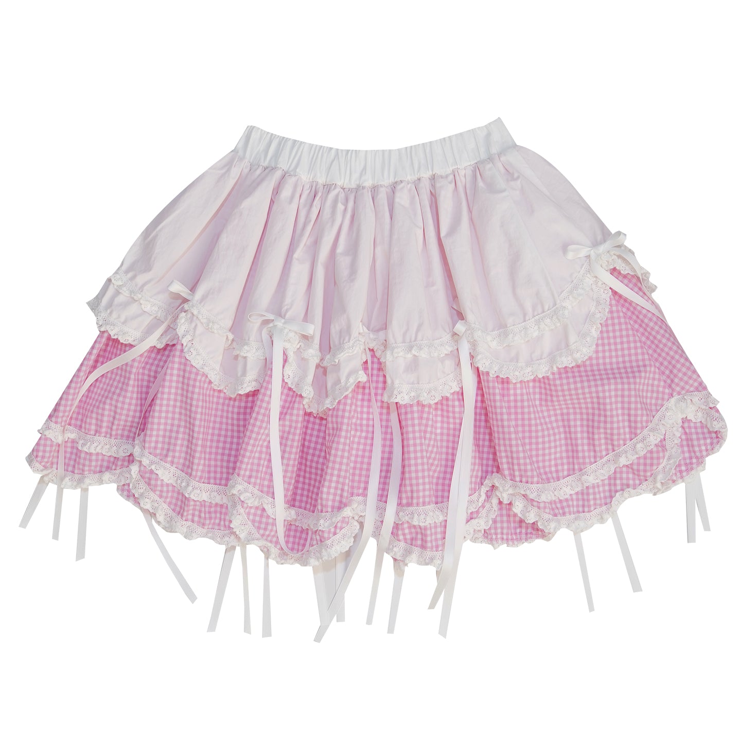 daytoday Everyday Institute Kawaii Skirt with Bow and Layered Cotton by Land Decora