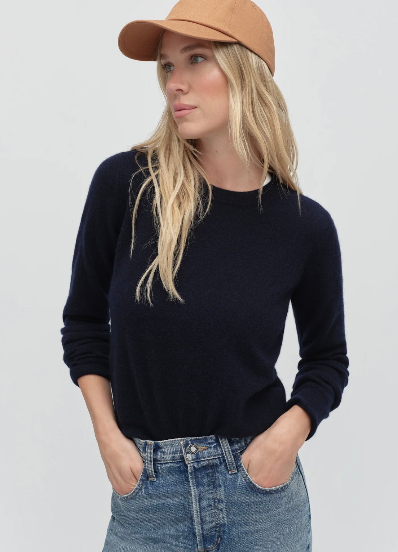 Favorite Daughter The Favorite Cashmere Crew in Navy by Sierra Deene