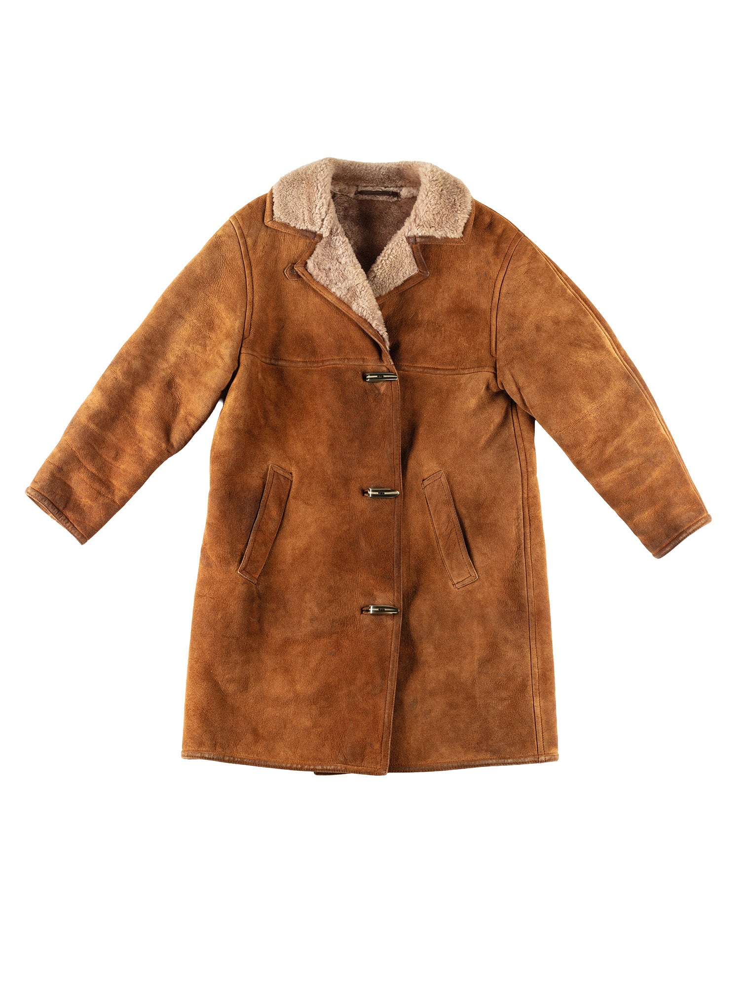 Vintage 70's Women Sheepskin Coat in Brown by Northern Grip