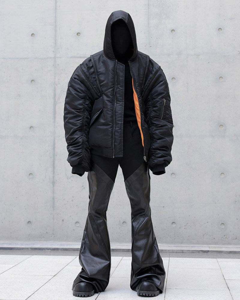 FRONT-ZIP HOODED MA1 BOMBER JACKET by OFFCULTURE