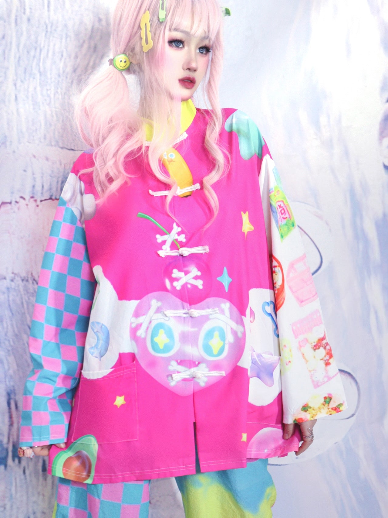 LEERROO Chinese Style Shirt | Colorful Tang-Inspired Top with Frog But by Land Decora