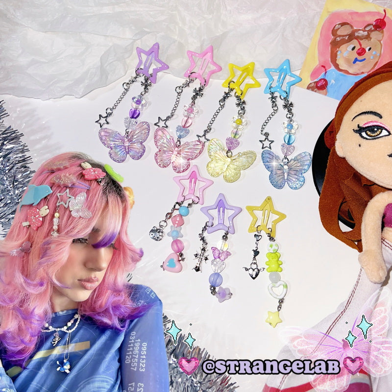 StrangeLab Pendant Hair Clip | Dopamine Star BB Clip | Decora Side Ban by Land Decora