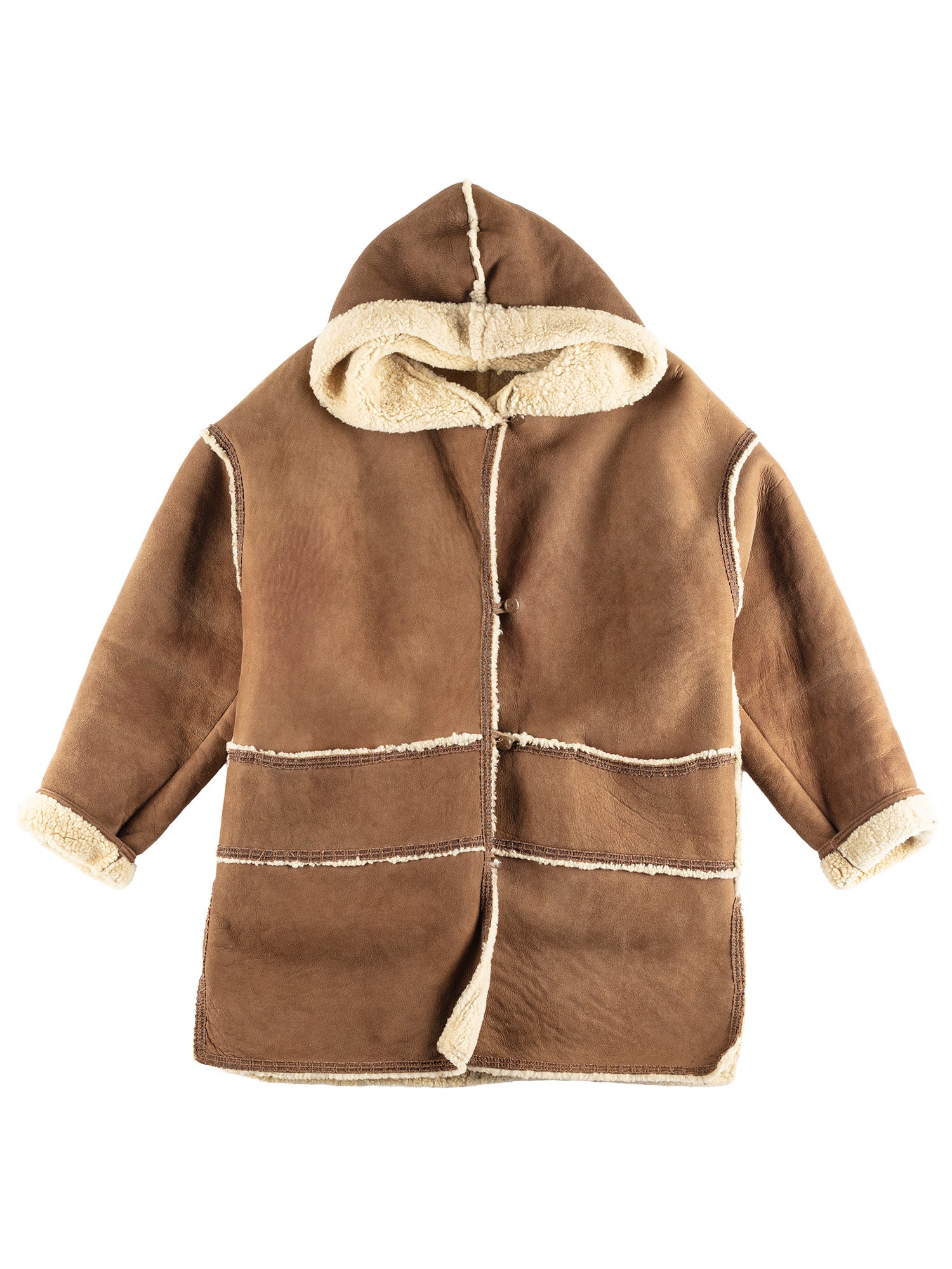 Vintage 90's Women Sheepskin Coat in Brown by Northern Grip