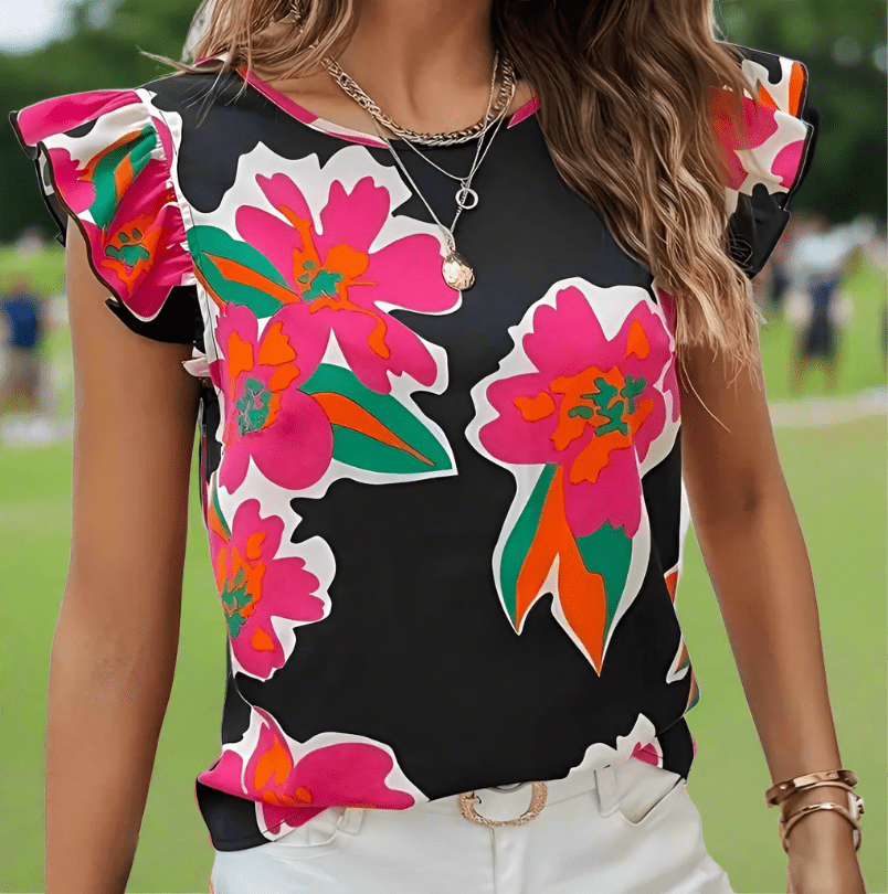 Ruffle Crew Neck Polo by Putter Girl