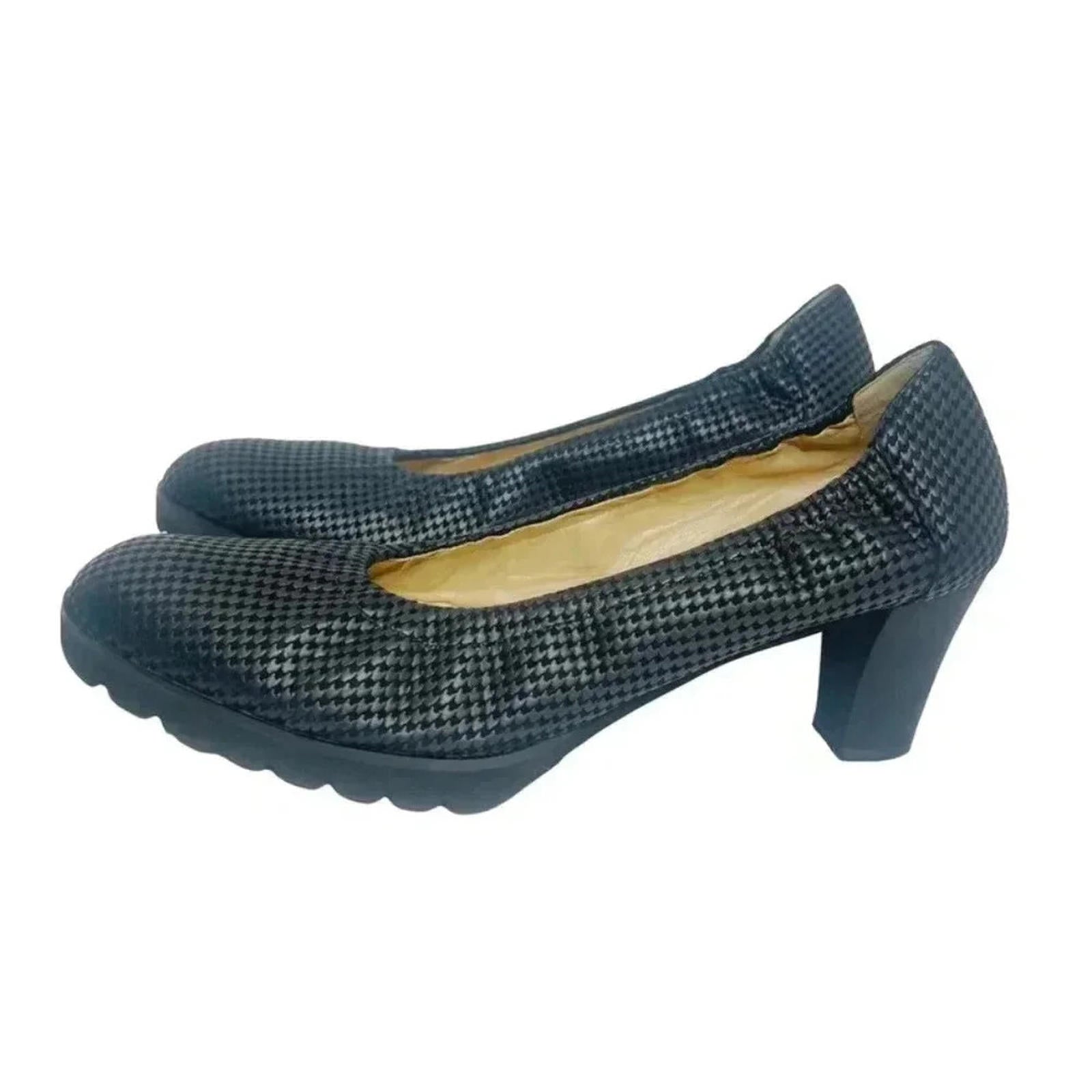 Brunate Ambe Black Houndstooth Heeled Ballet Shoes Size 40 1/2 by Hot Girl Secondhand