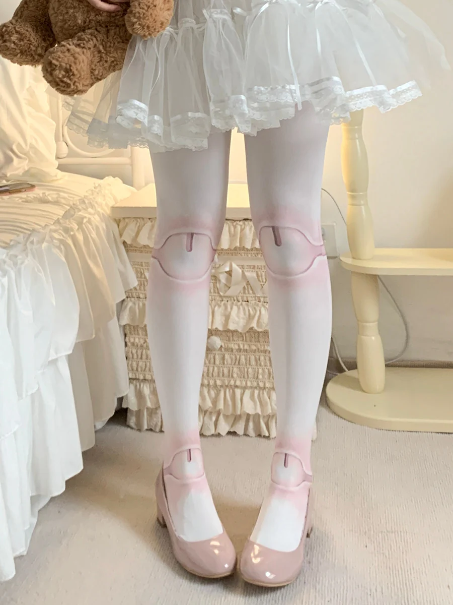 Kawaii Velvet Lolita Tights - Roji Roji by Land Decora