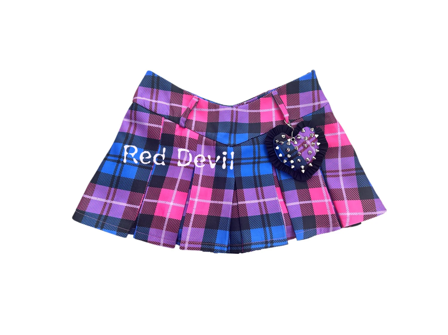 Y2K Plaid Pleated Mini Skirt - RedDevil by Land Decora