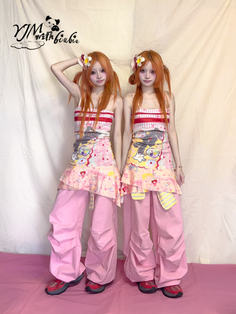 Asymmetrical Slip Dress – Cute Y2K Harajuku Summer Dress by Land Decora