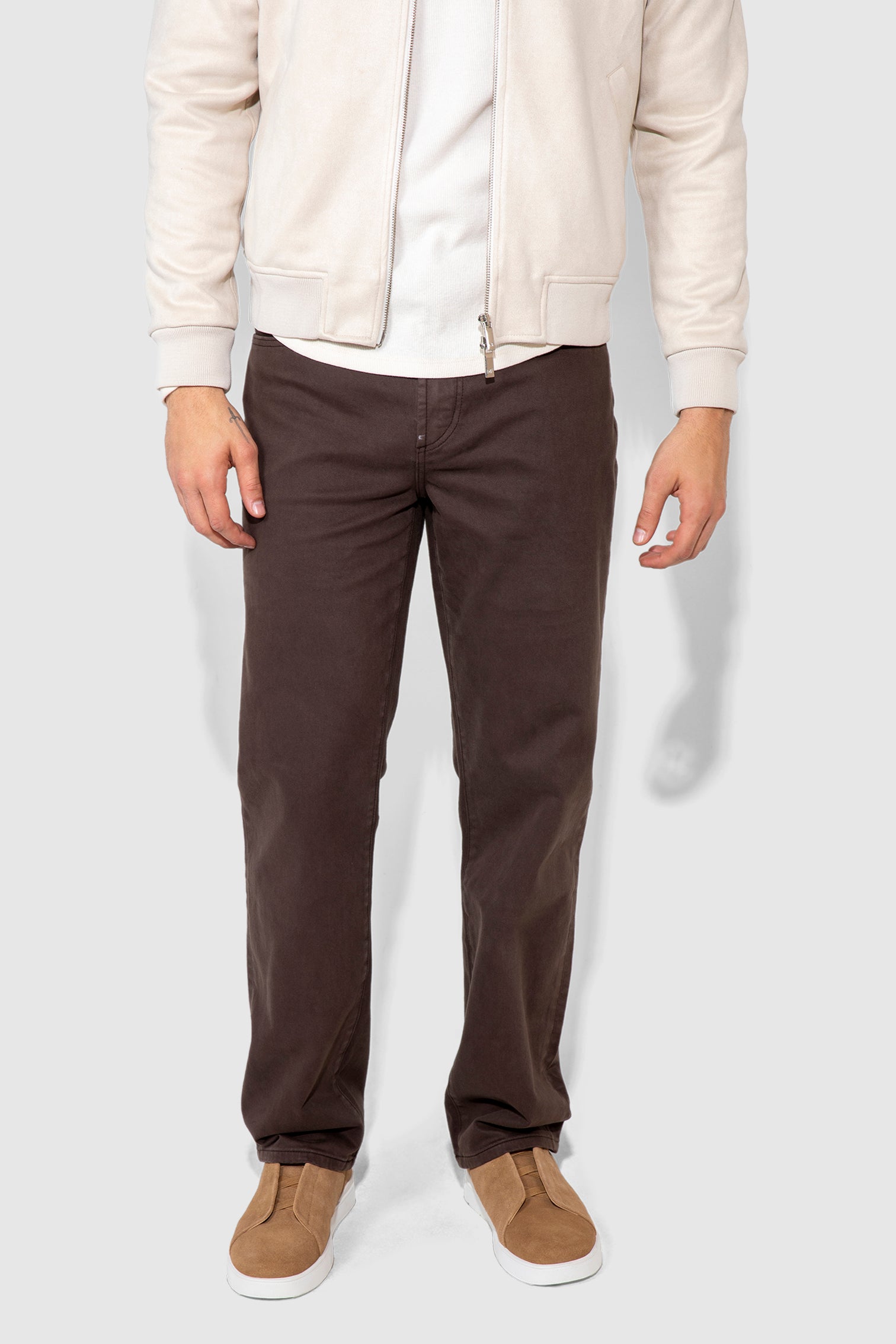 Caine Espresso Stretch Straight Leg Jean by MONFRERE
