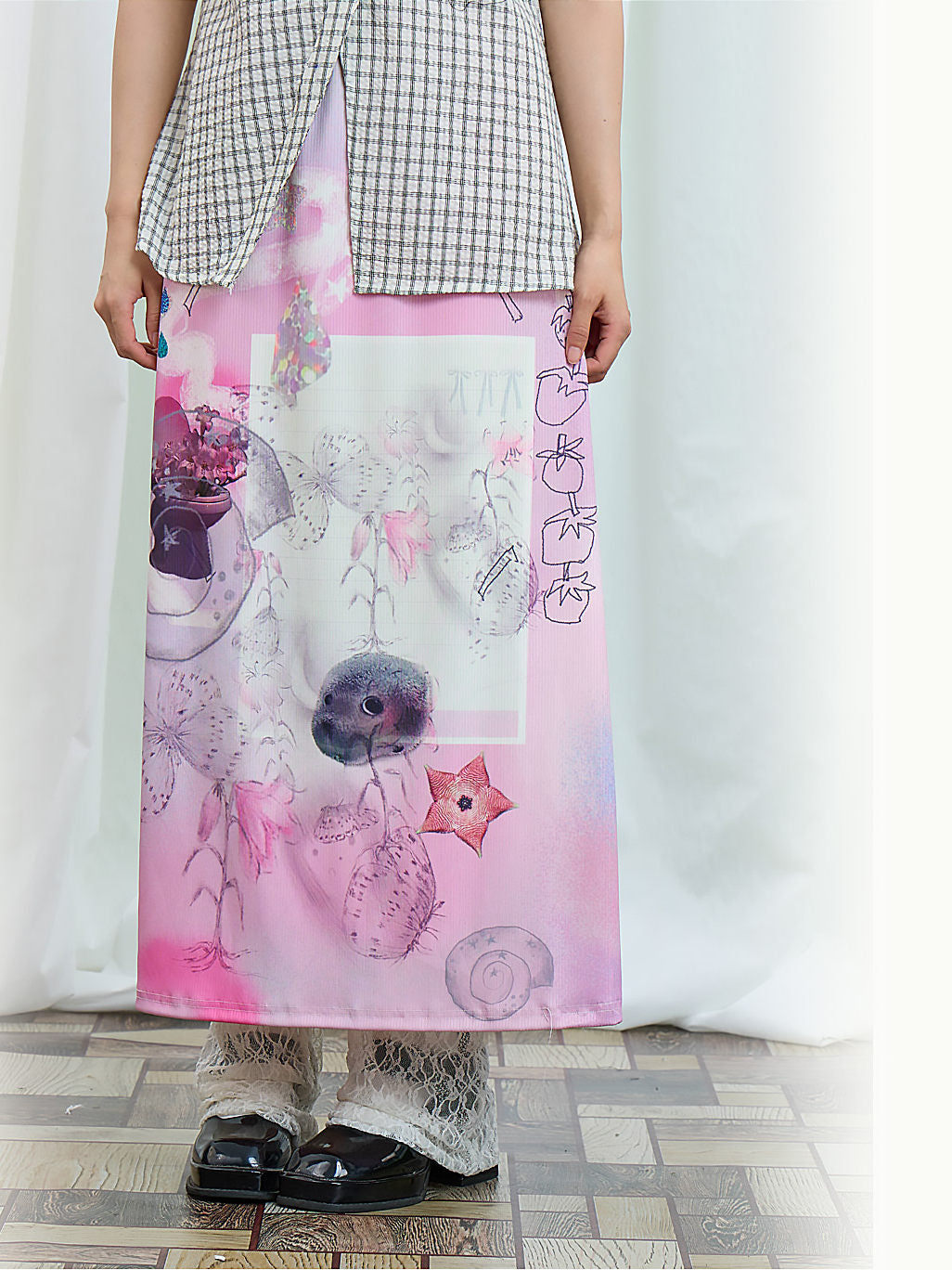 Lily Print Maxi Skirt - Moon Meadow by Land Decora