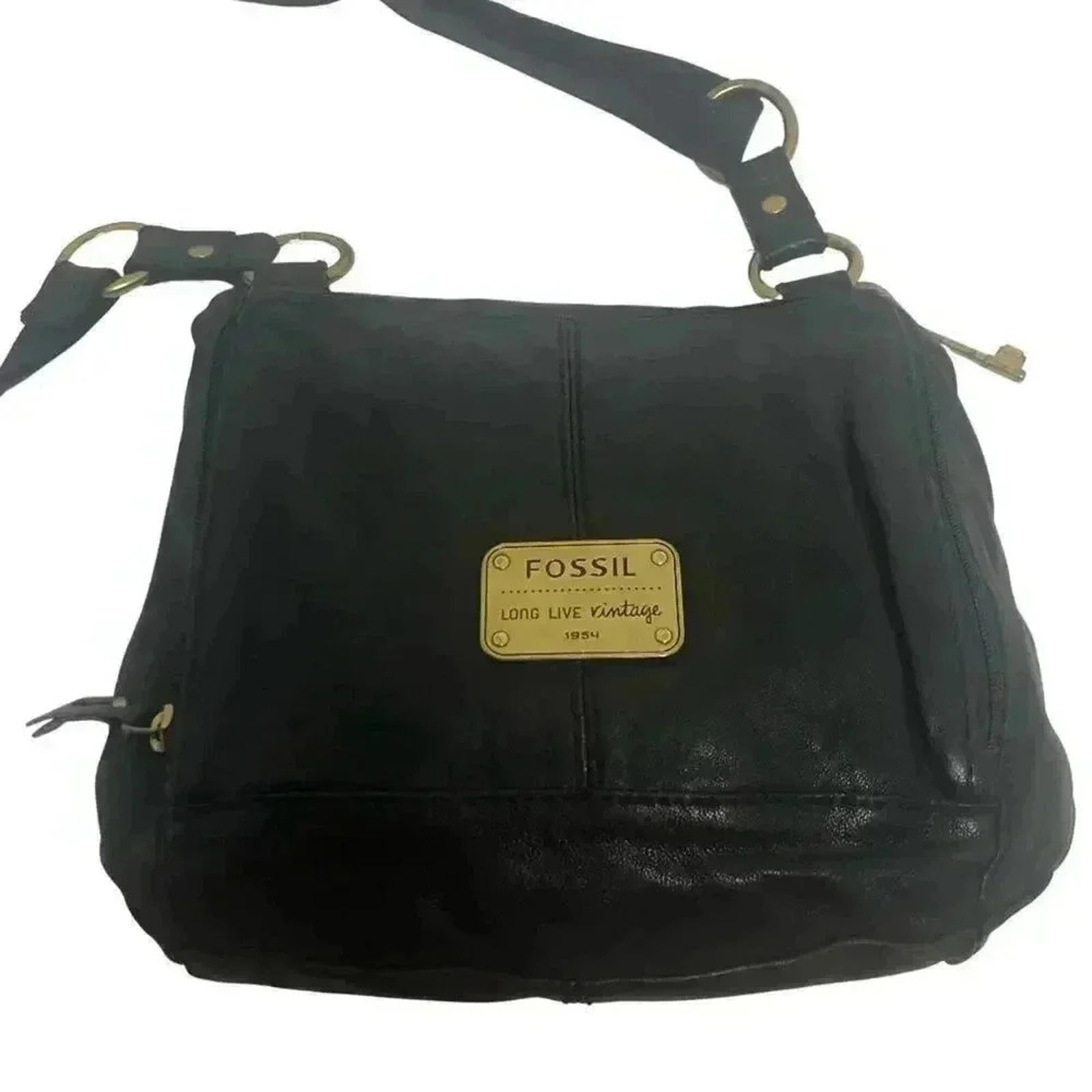 Fossil Vintage Black Leather Crossbody by Hot Girl Secondhand