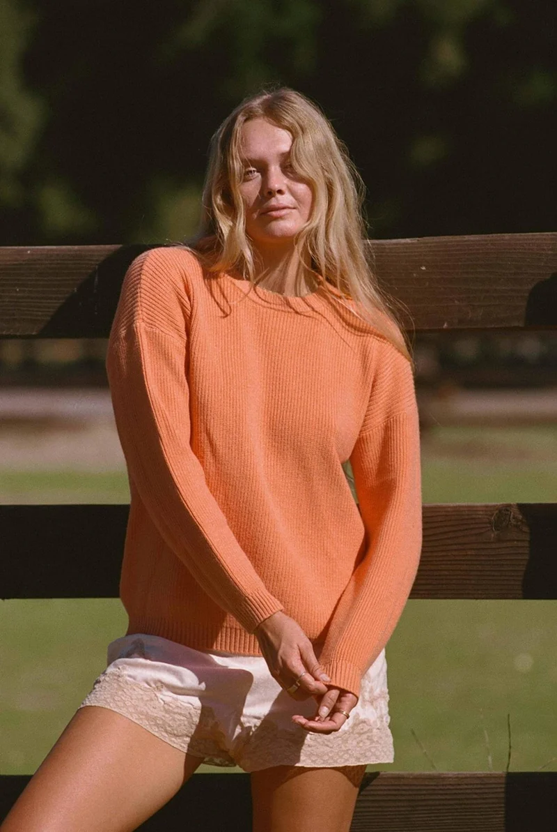 Charles Sweater - Cozy Orange Sweater by Merritt Charles