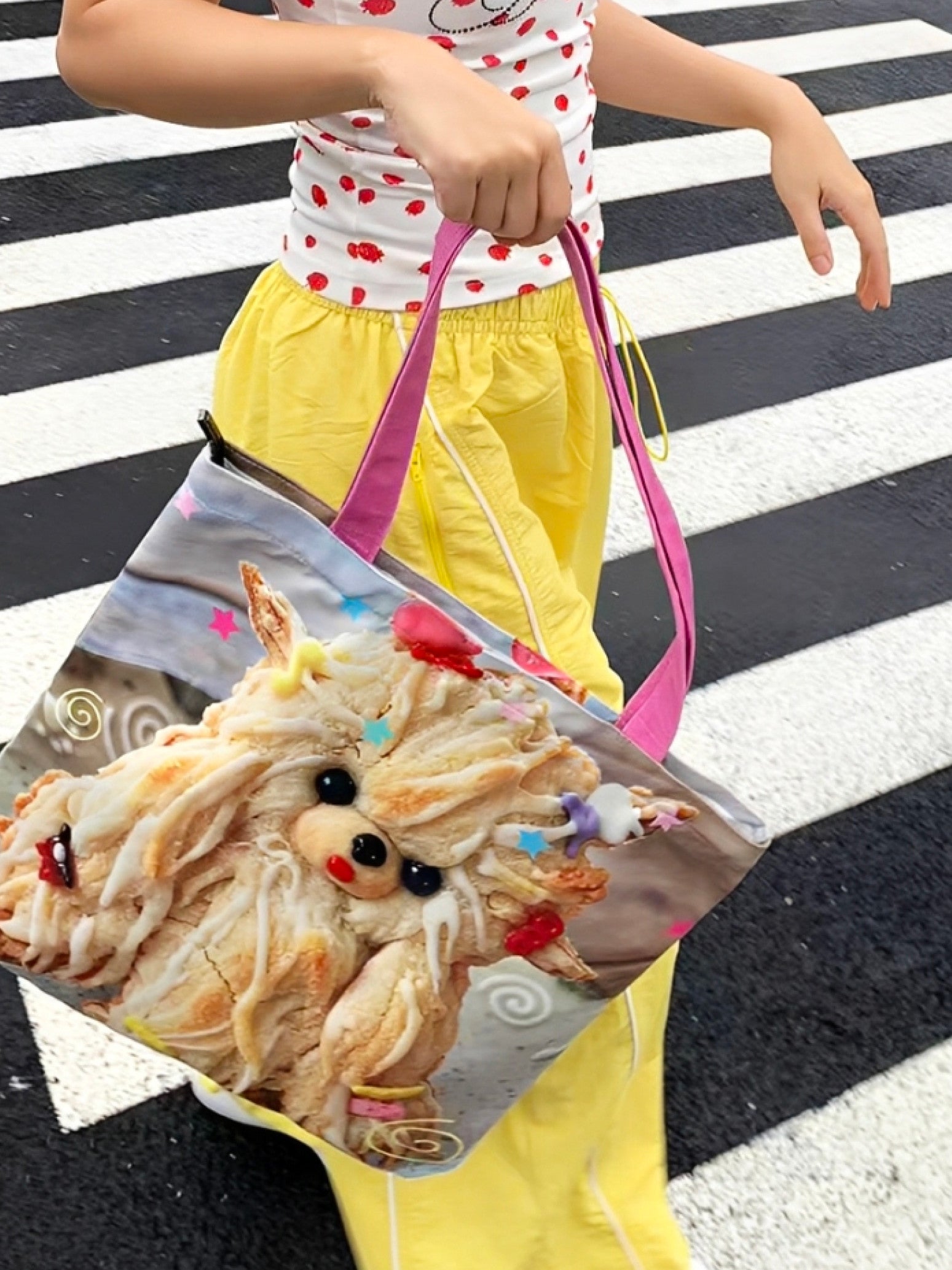 Cookie Dog Bear Plaid Canvas Tote Bag - Oogreenapple by Land Decora