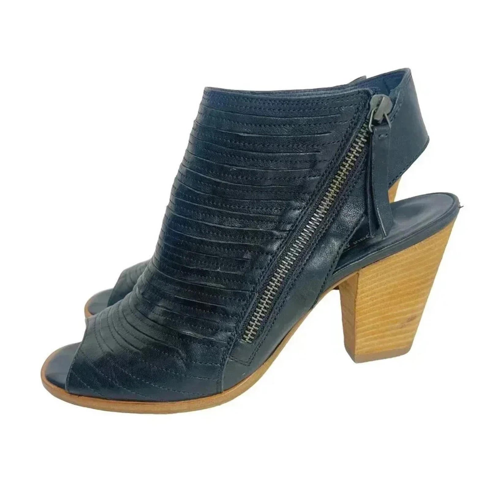 Paul Green Cayanne Black Leather Heeled Sandal Women's Size 7 UK 9.5 U by Hot Girl Secondhand