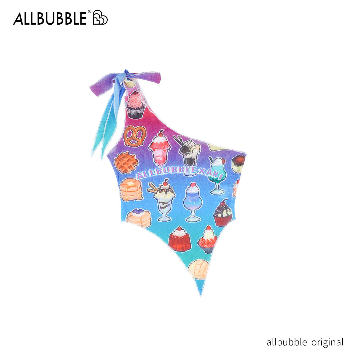 Y2K Fruity Mesh One Shoulder Top - Allbubble by Land Decora