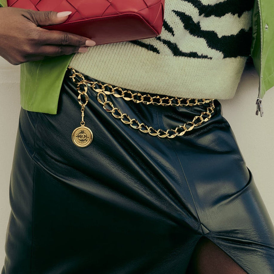Chanel Vintage Double Chain Belt by The Vintage New Yorker