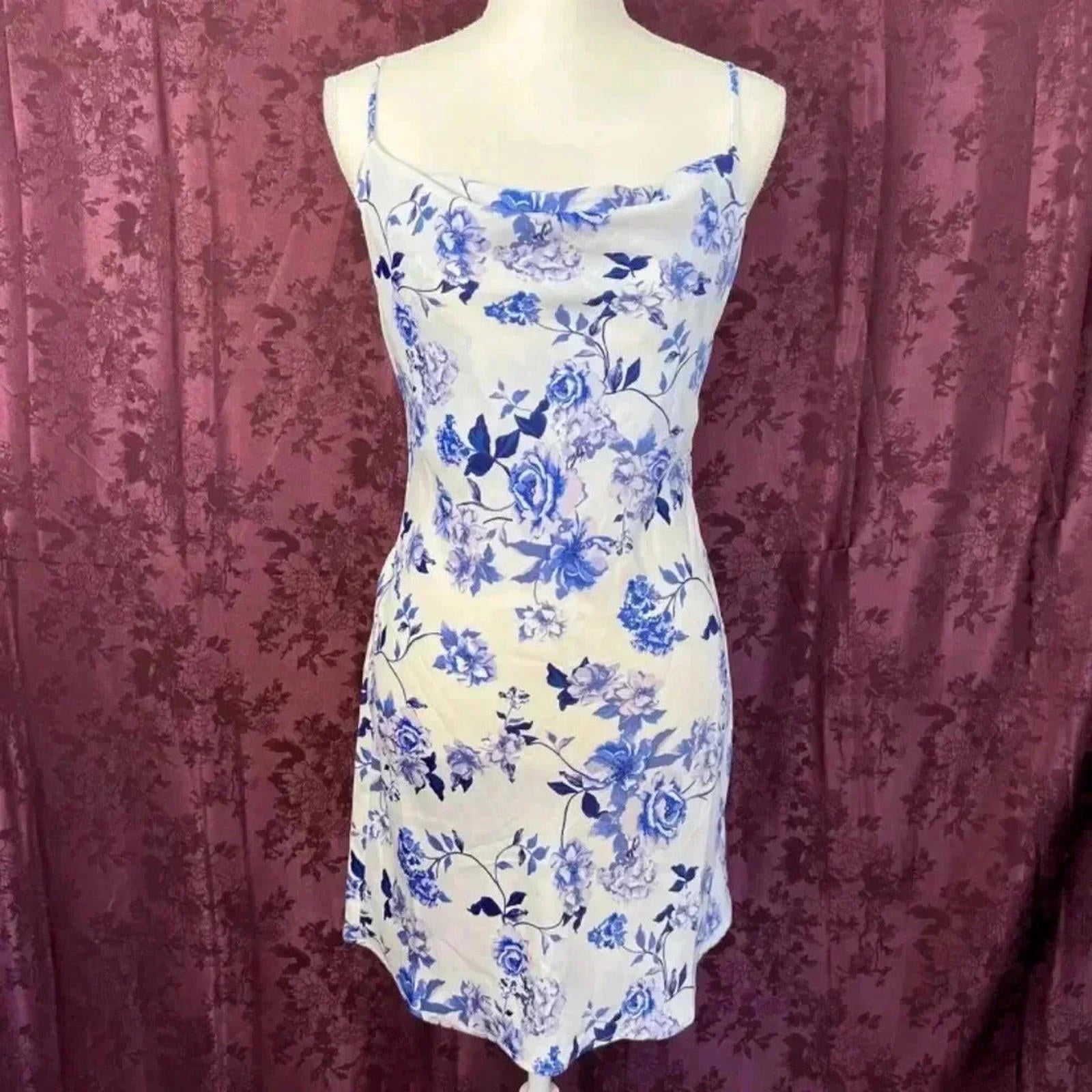 NWT UO Purple Floral Cowl Neck Mini Dress Size M by Hot Girl Secondhand