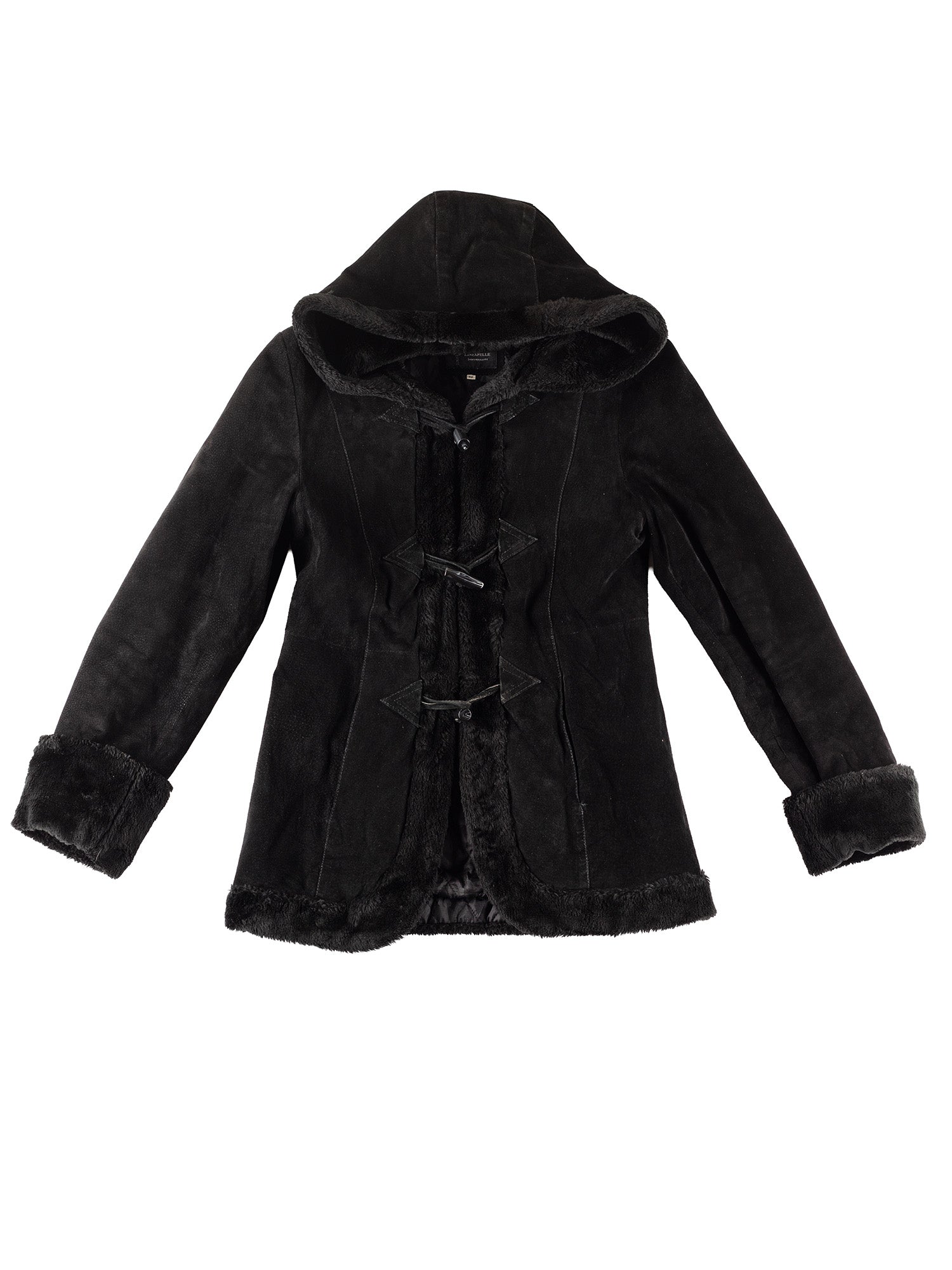 Vintage 00's Women Suede Coat in Black by Northern Grip