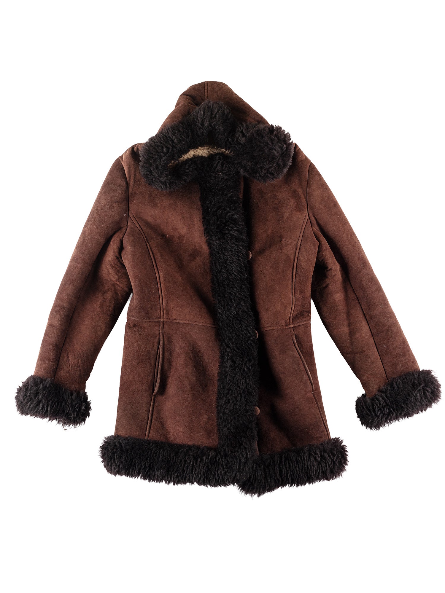 Vintage 70's Women Sheepskin Penny Lane Coat in Brown by Northern Grip