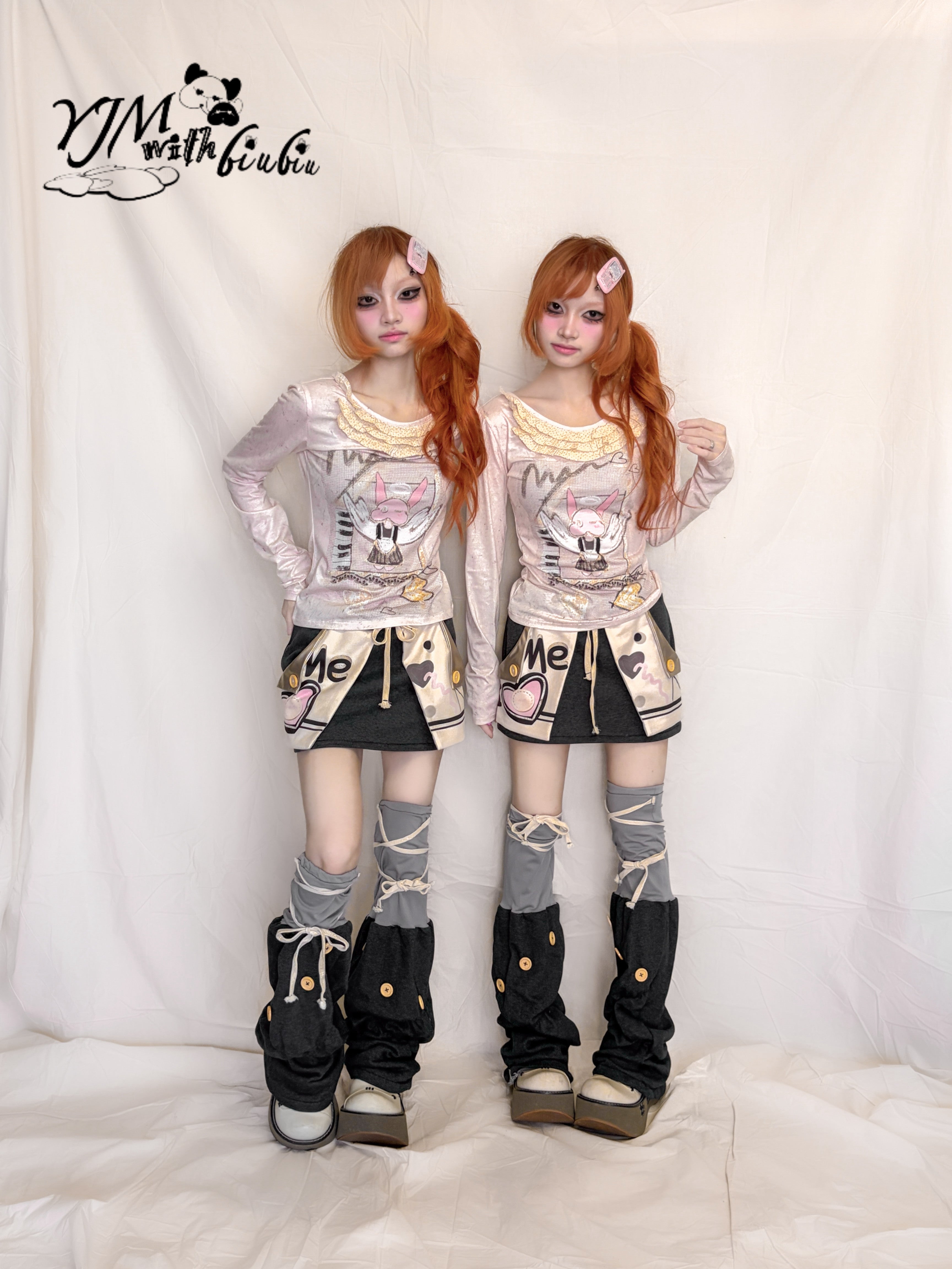 Black Gilded Pocket Mini Skirt - YJM with biubiu by Land Decora