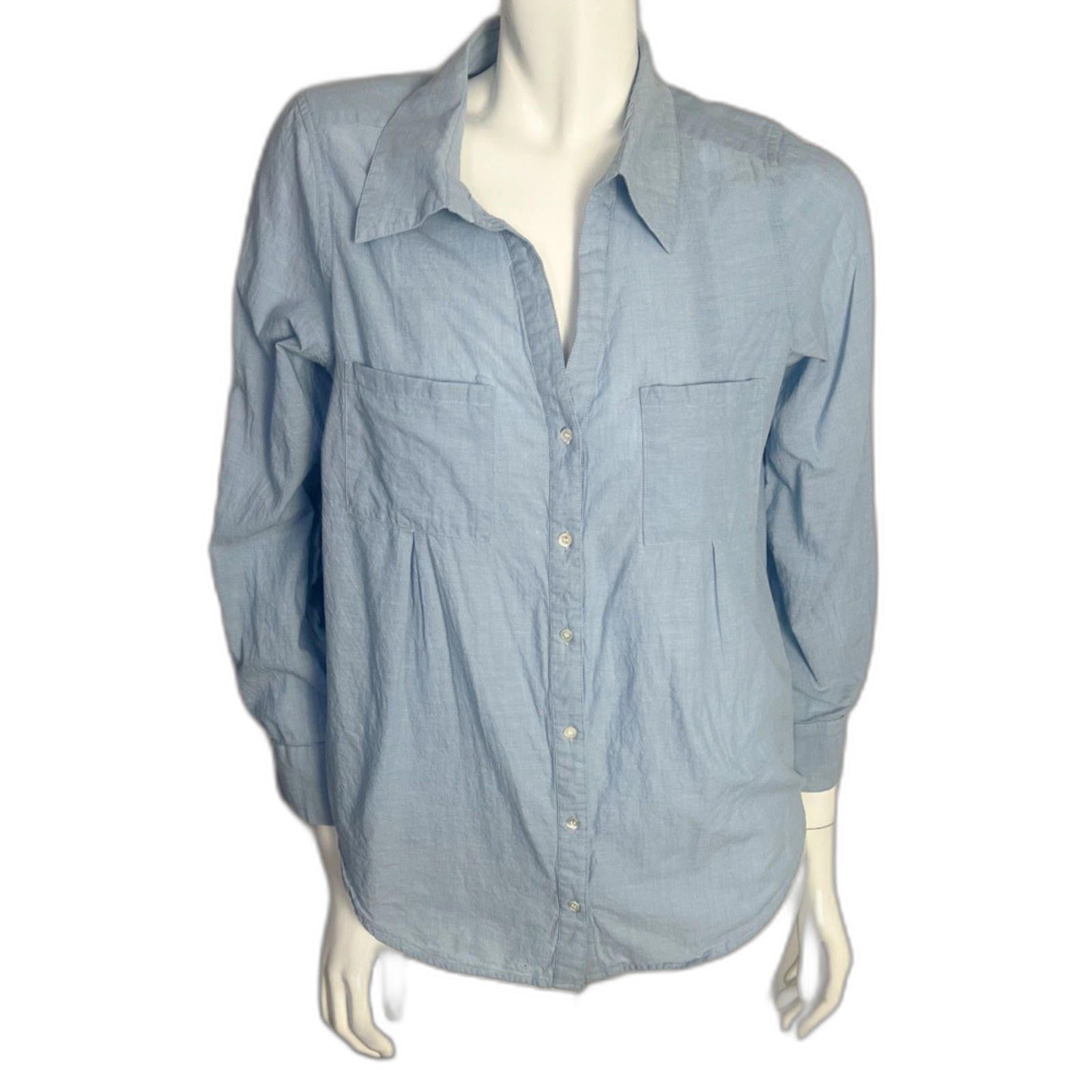 Joie Blue Chambray Button Up Blouse Women's Size M by Hot Girl Secondhand